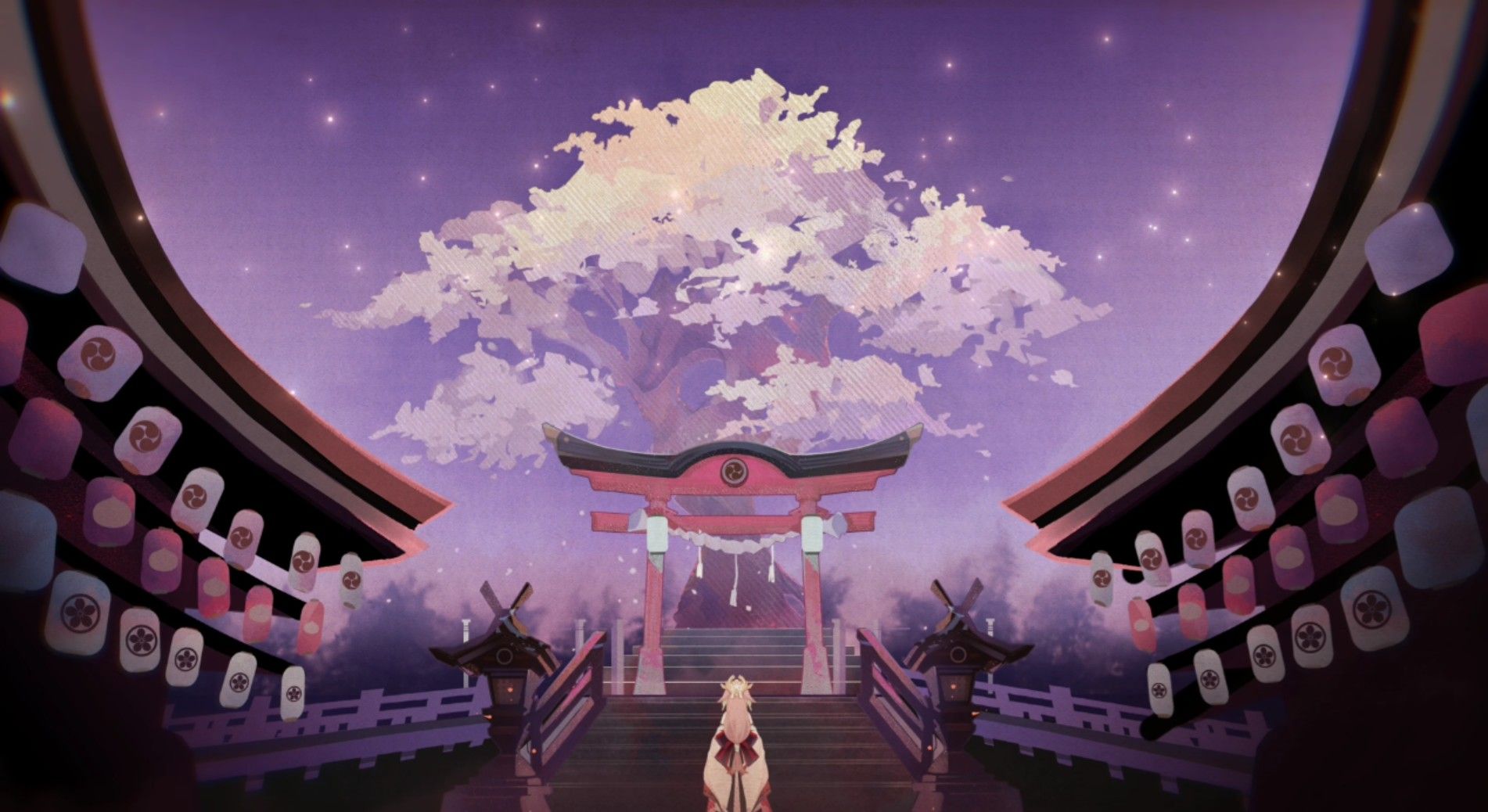 Yae miko shrine. Wallpaper pc, Anime background wallpaper, Anime background
