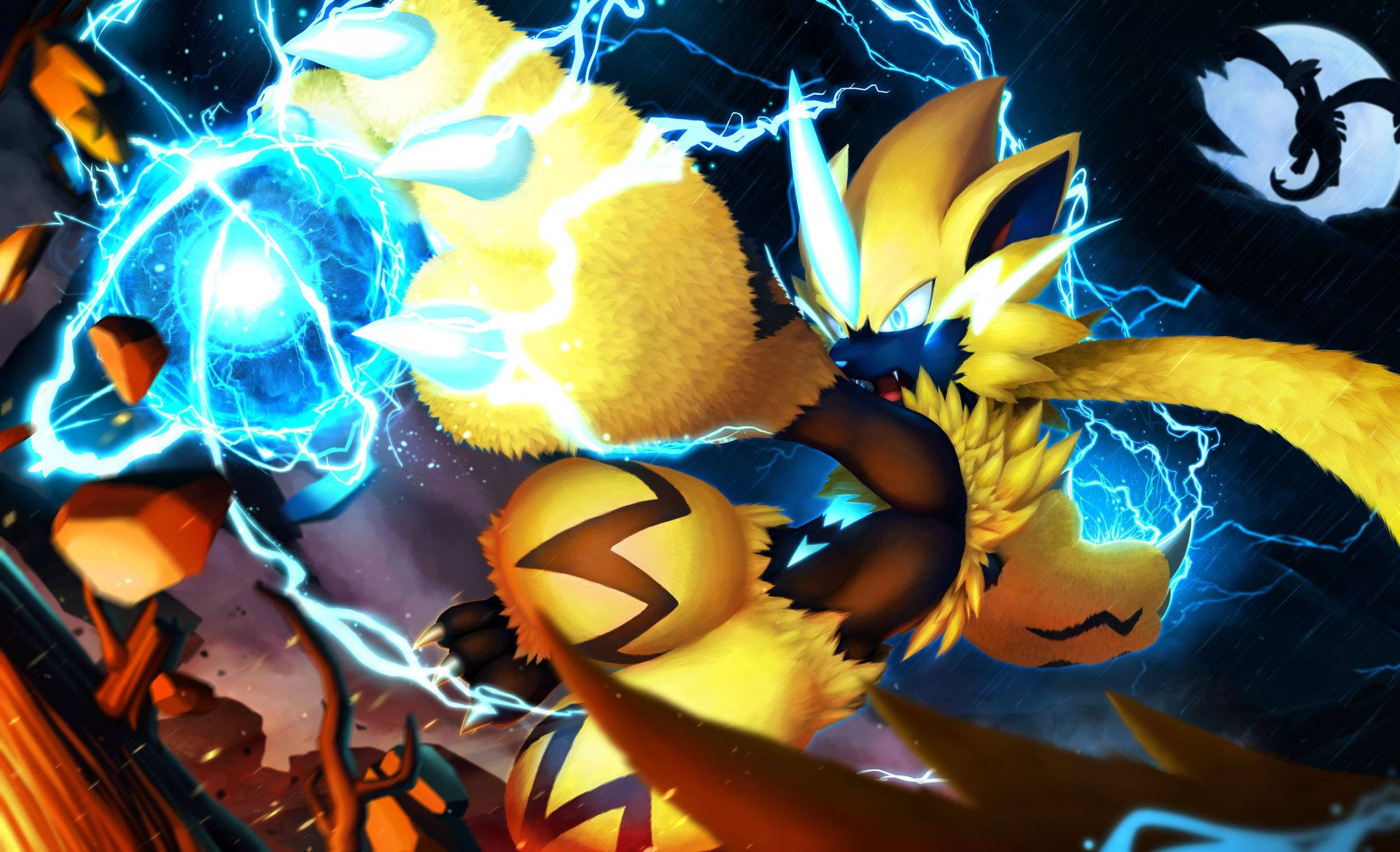 Download Zeraora Blue Electric Orb Wallpaper