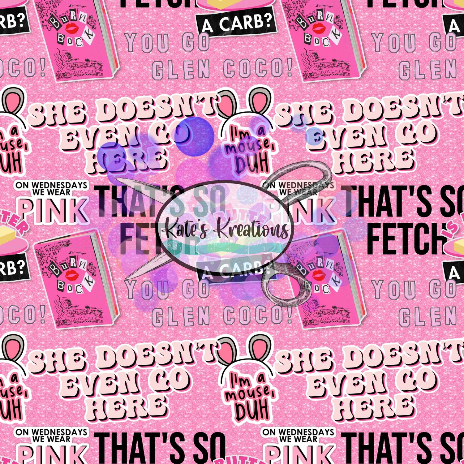 Pink Mean Girls Scrub Caps