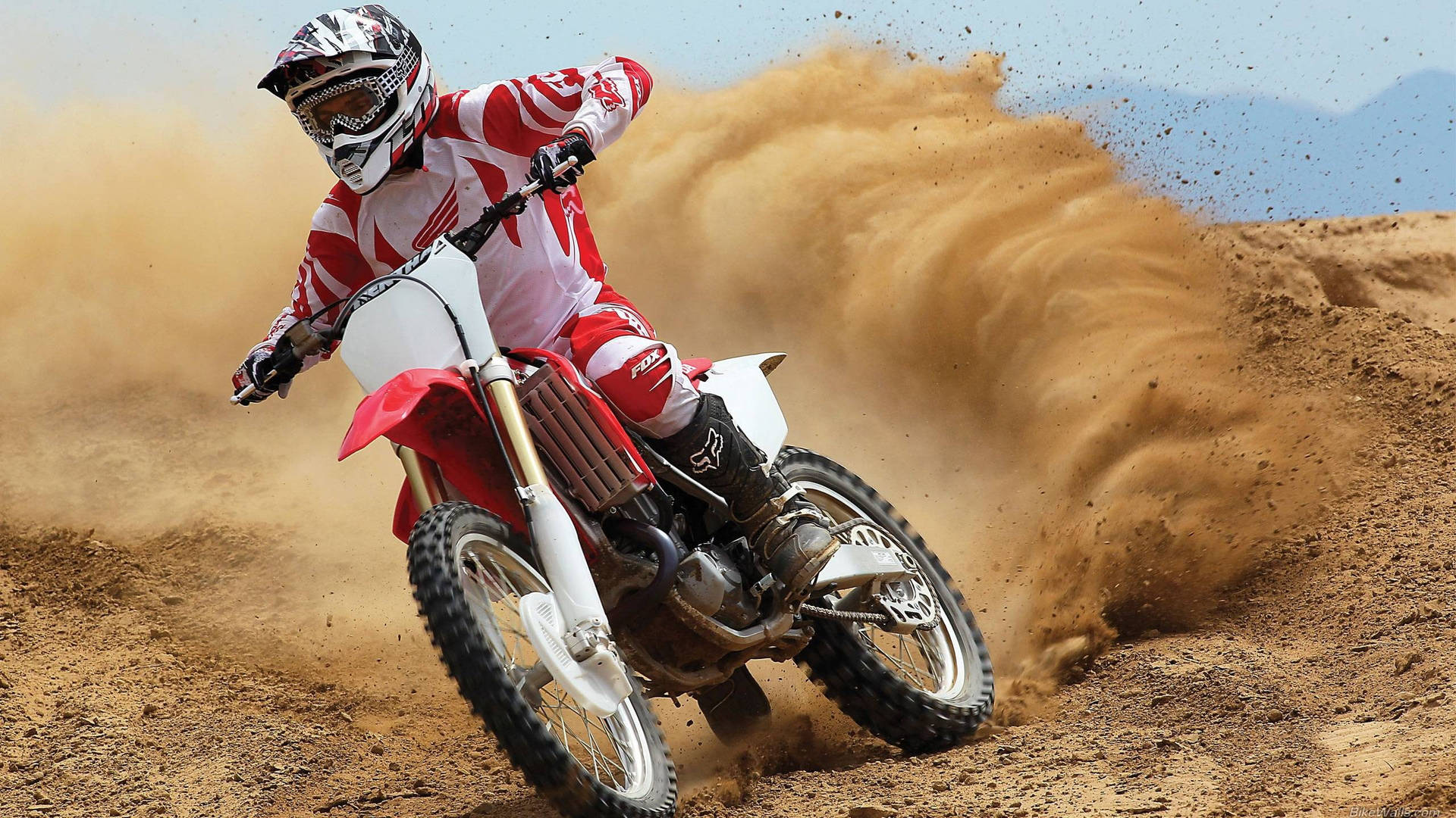 Download Get Ready to Ride in Style with Fox Dirt Bike Wallpaper