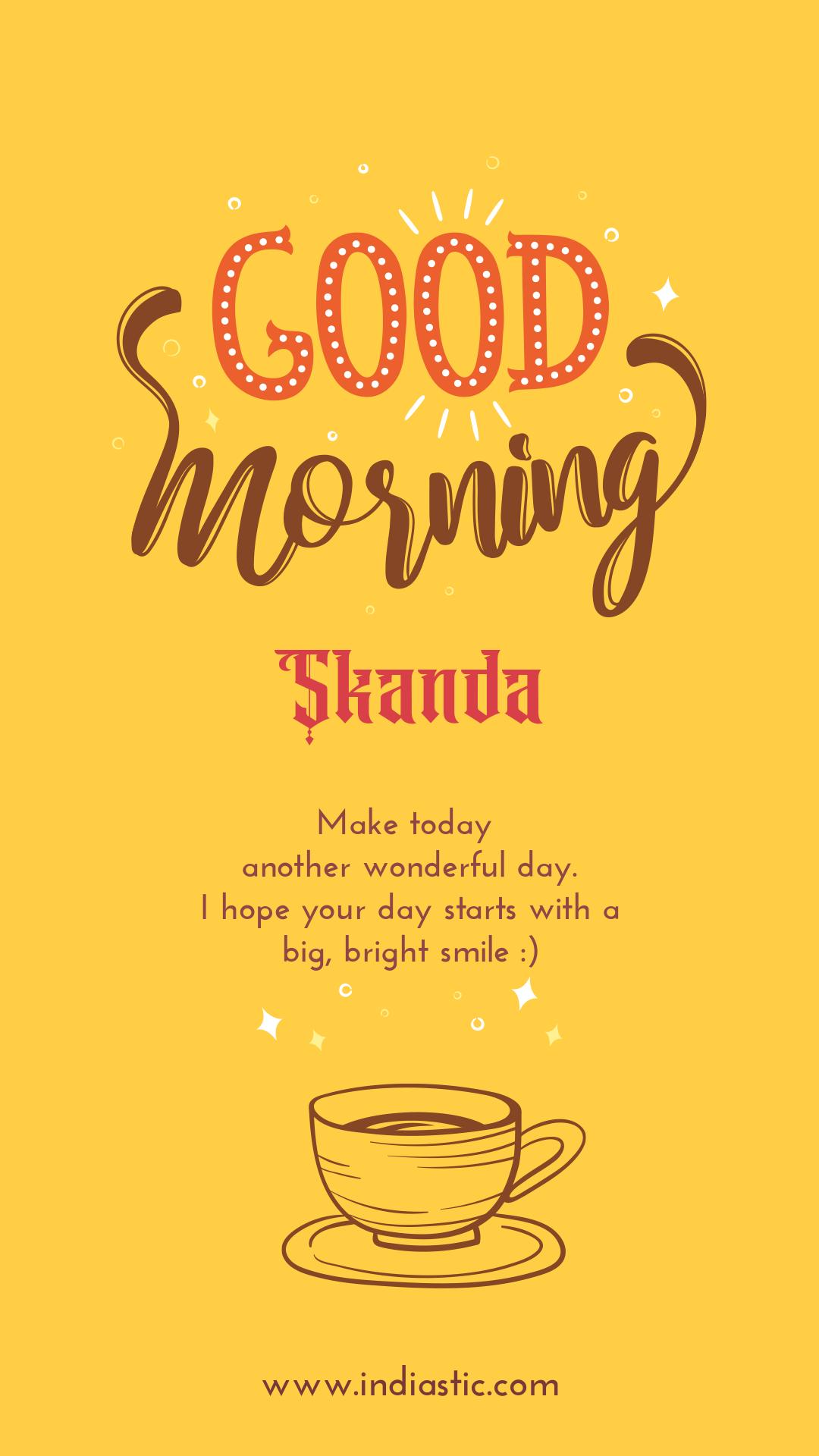 Good Morning Skanda wished Image, Time to Start with Good morning wishes cards
