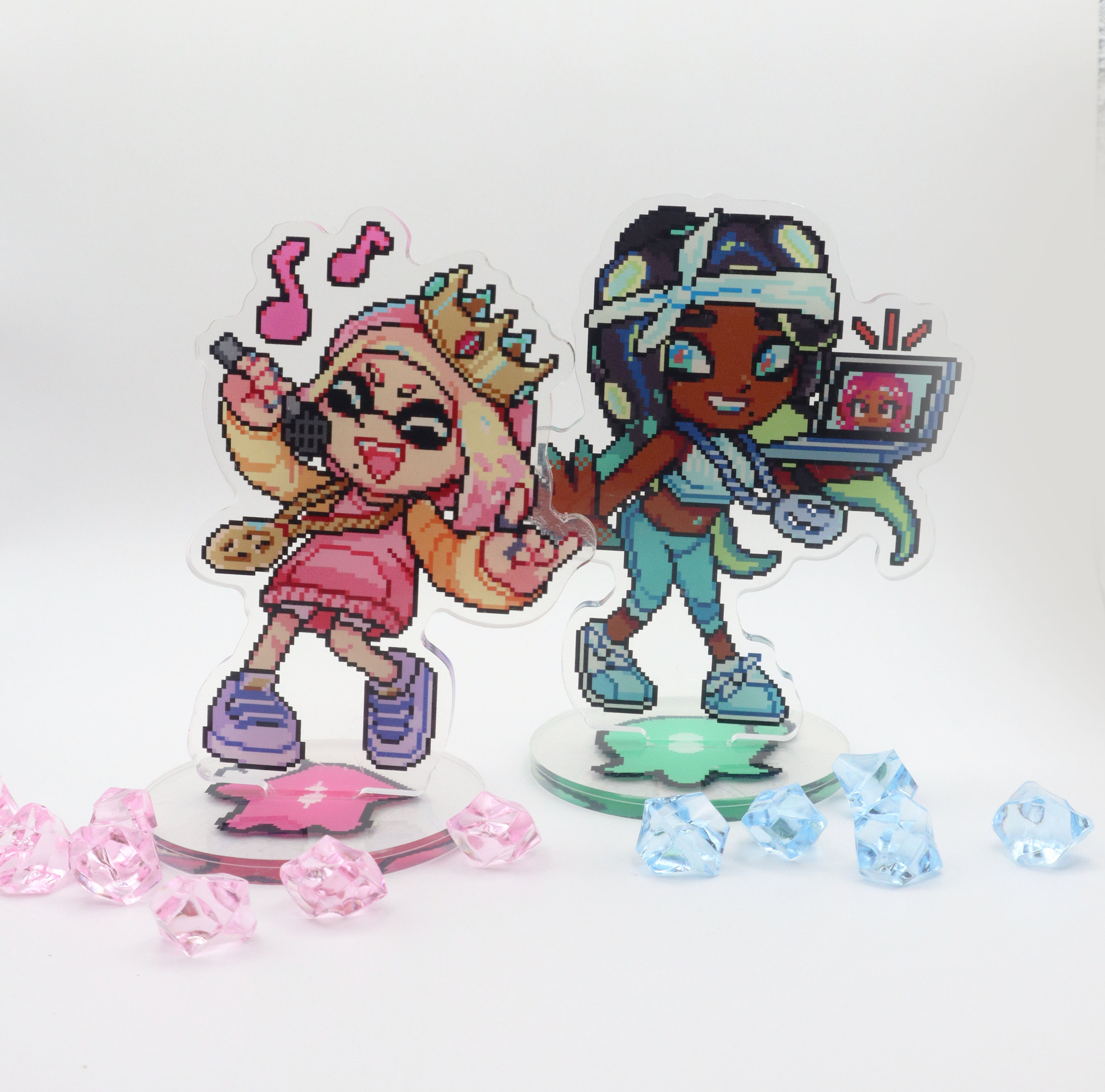 Splatoon 3 Marina and Pearl Octo Expansion Pixel Art Acrylic