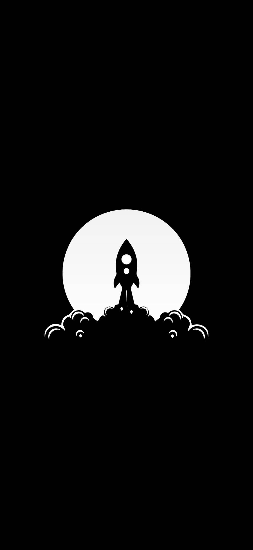 Download Minimalist Black Rocket Ship Wallpaper