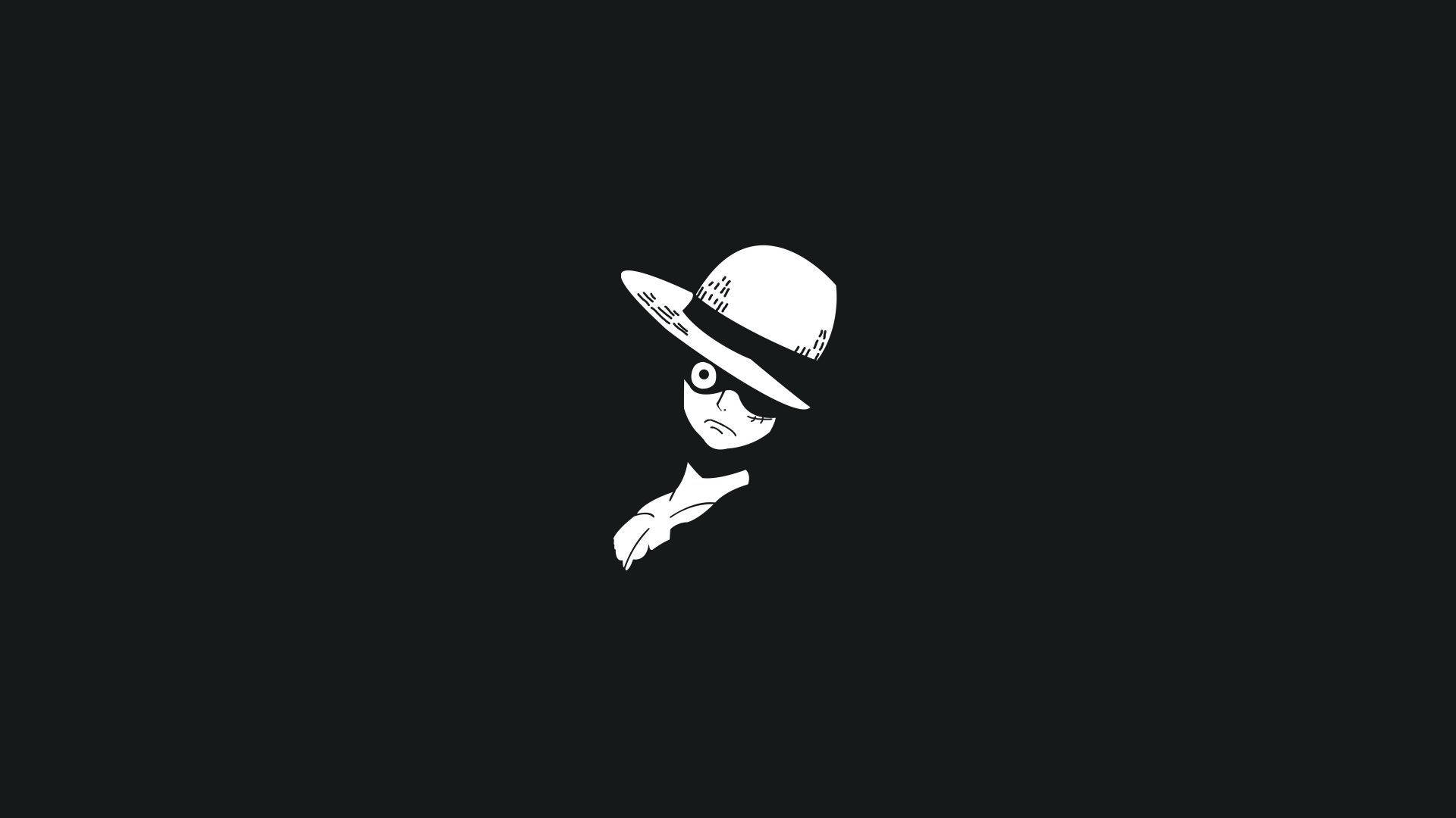 Download Simple Black One Piece Luffy Wallpaper