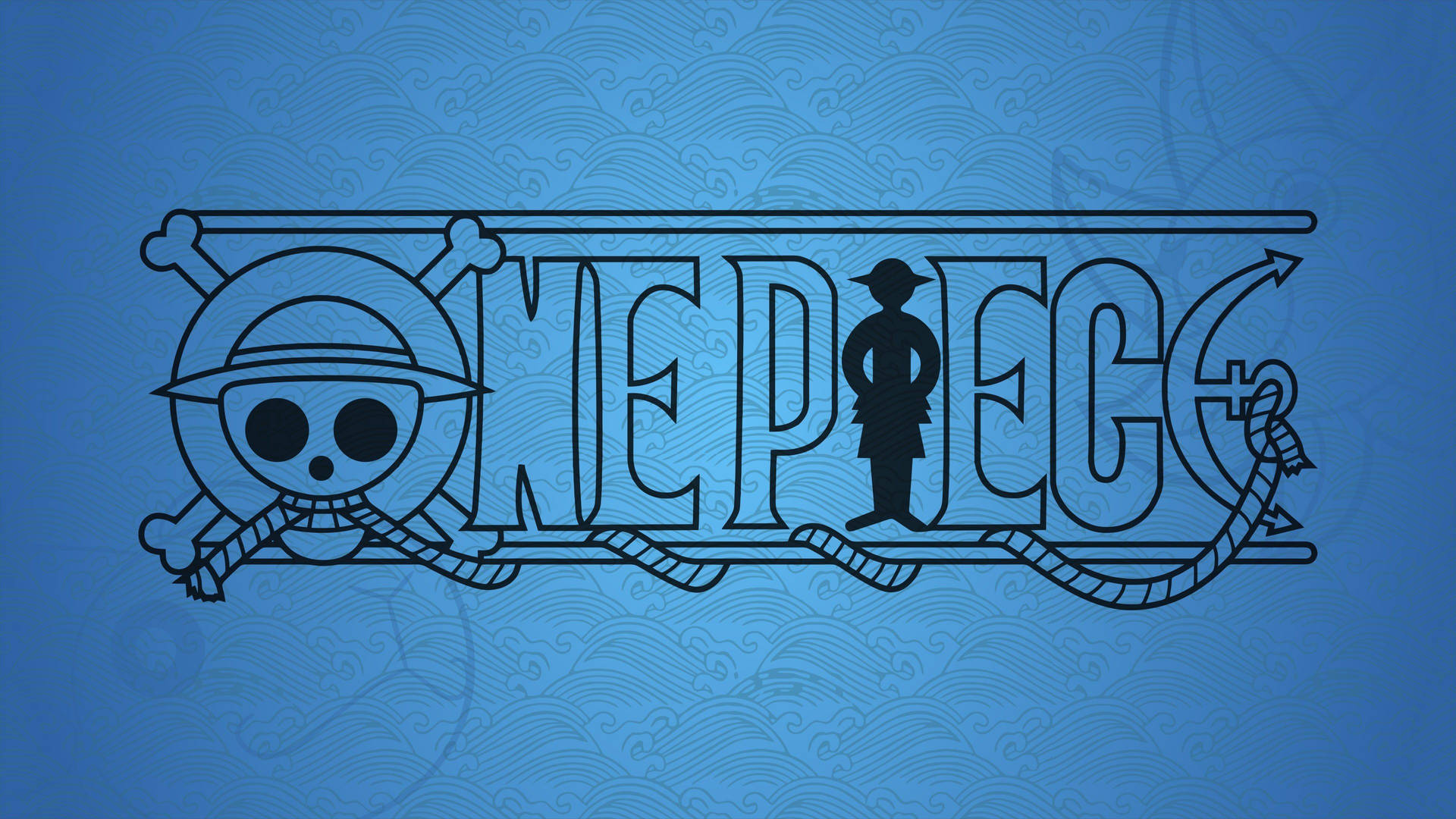 Download Simple One Piece Blue Logo Wallpaper