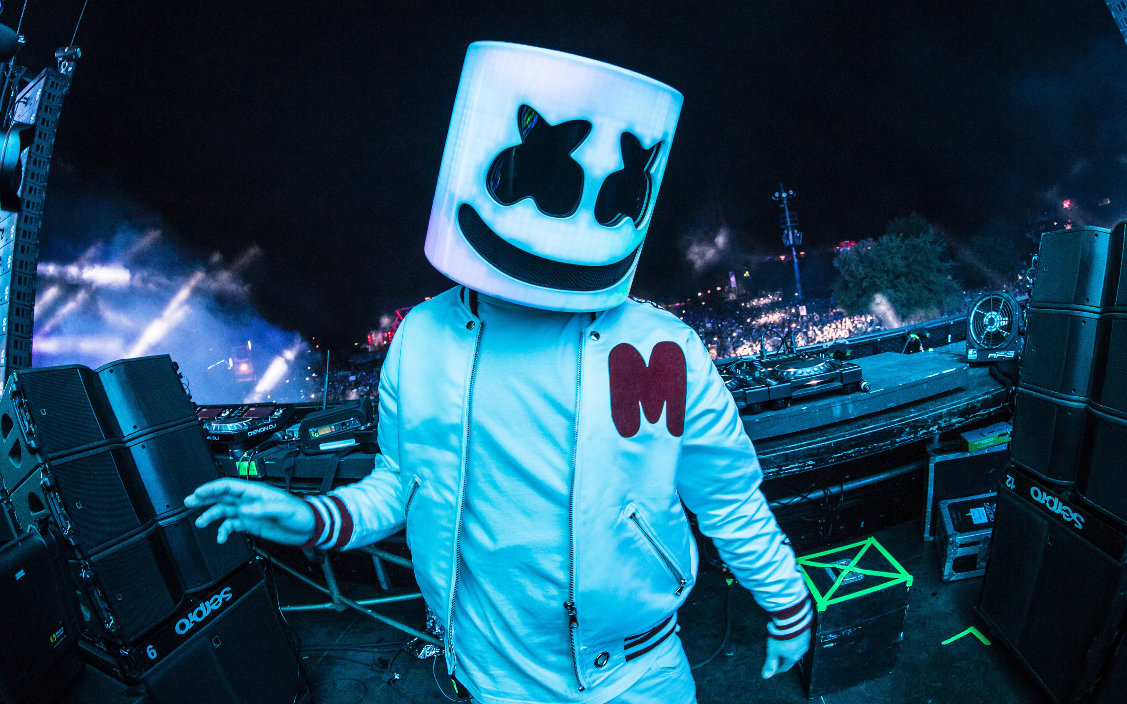 Download wallpaper 3840x2400 live concert, music, marshmello 4k wallaper, 4k ultra HD 16:10 wallpaper, 3840x2400 HD background, 22401