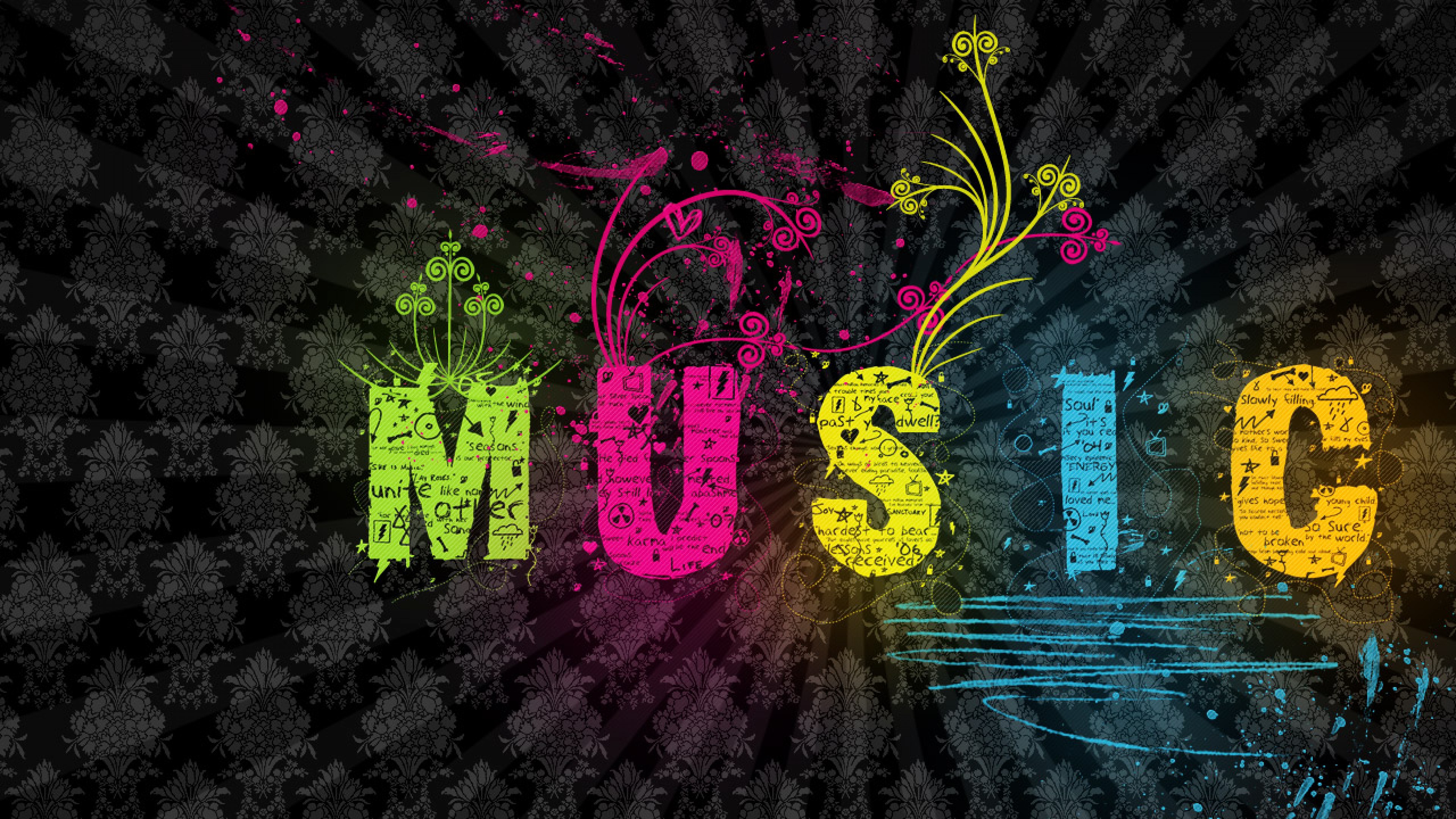 Colourful Music Background Wallpaper for Desktop and Mobiles 4K Ultra HD