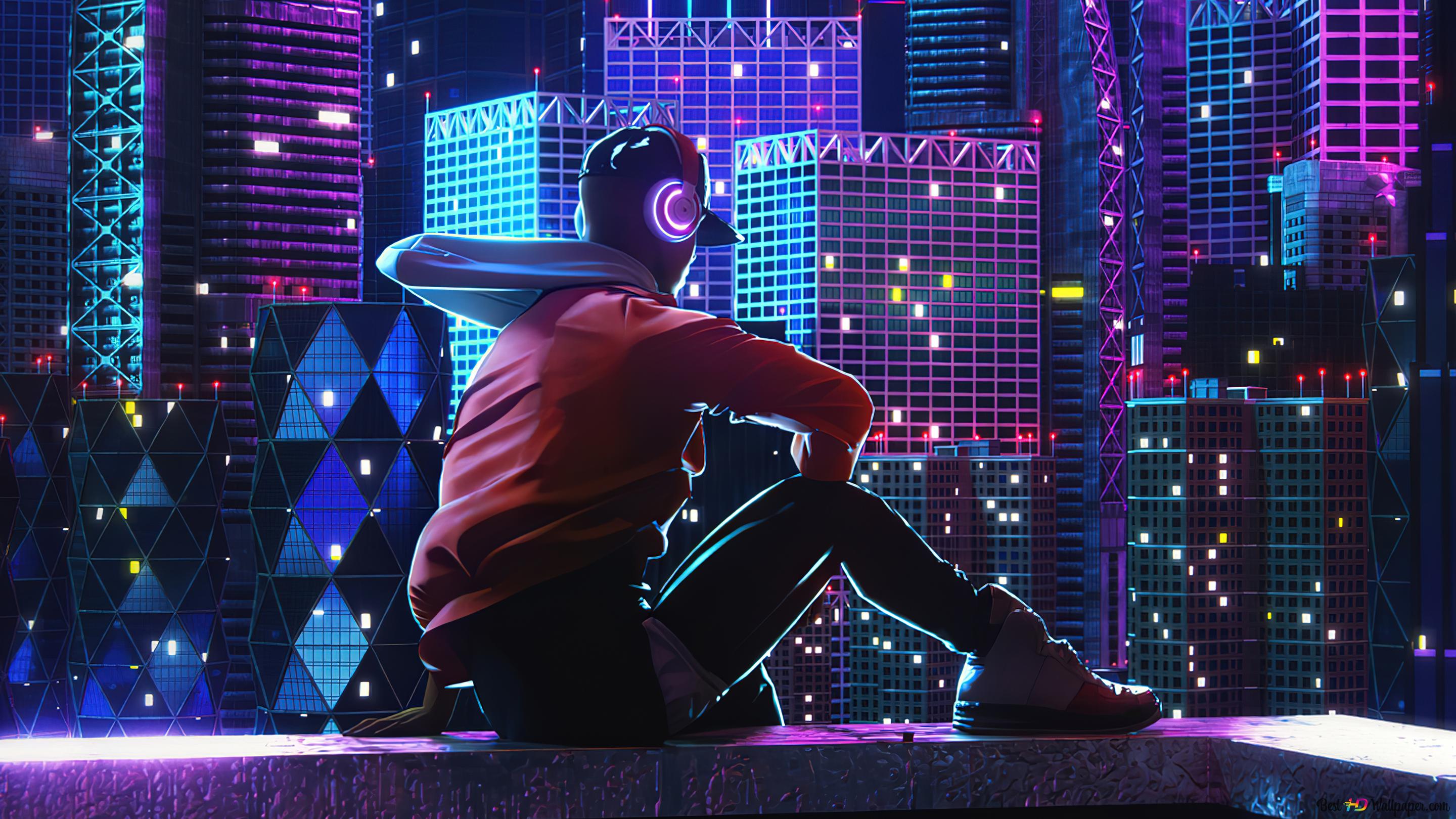 Guy listening music alone 4K wallpaper download