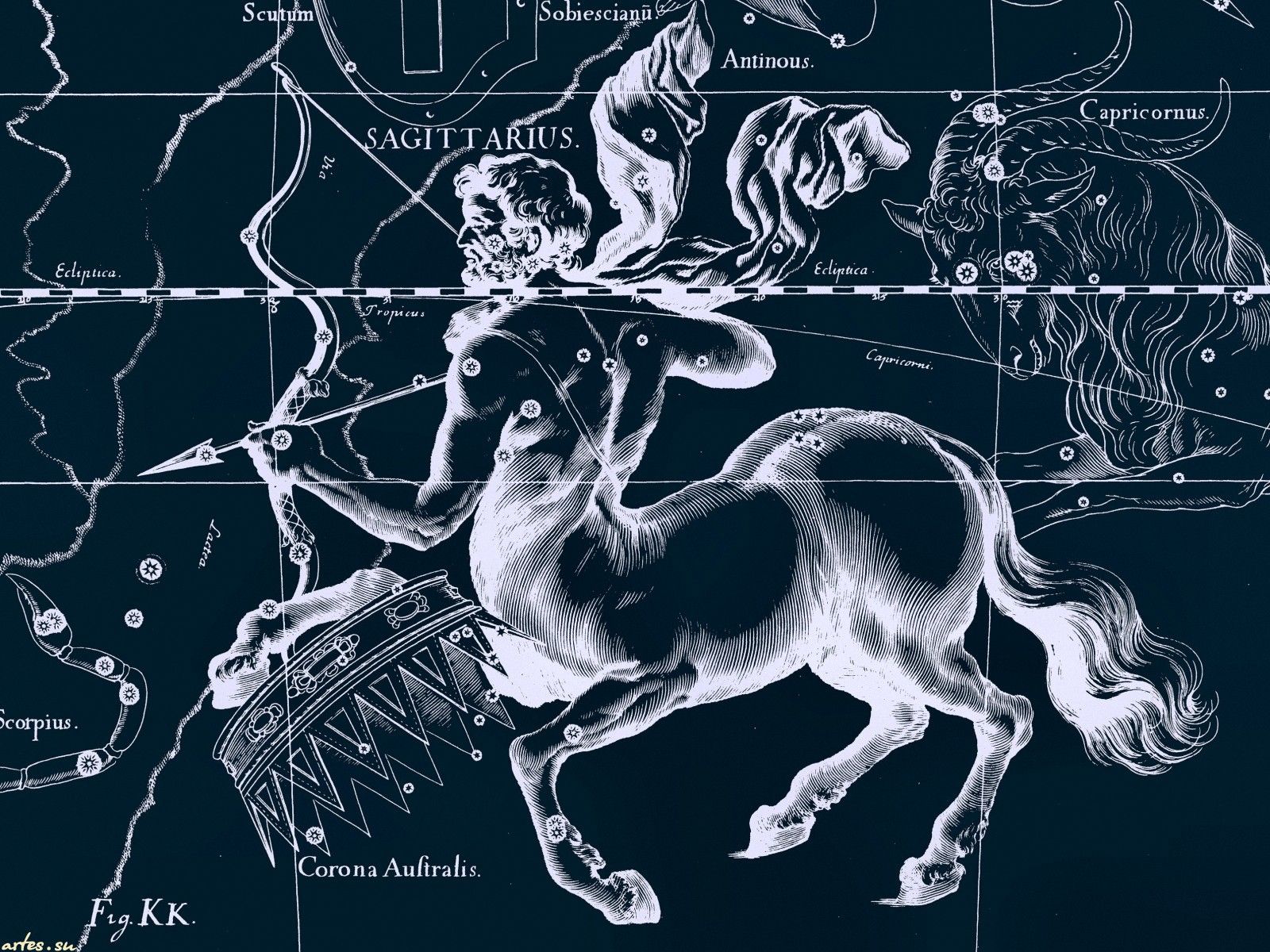 Star Chart Archer Desktop wallpaper 1600x1200. Constellations, Sagittarius wallpaper, Astrology