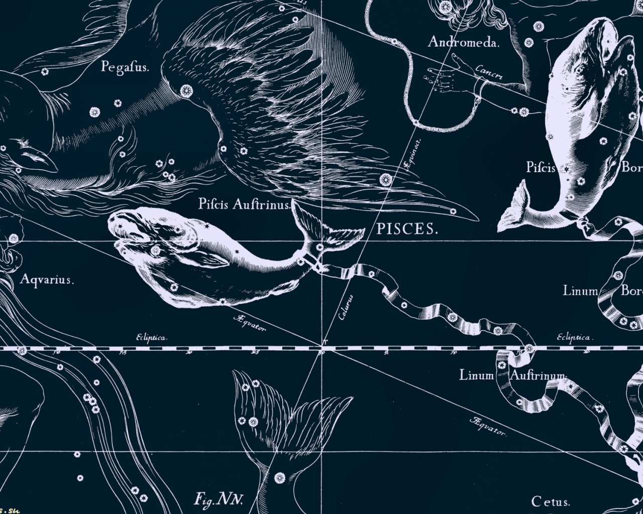 Star chart, fishes Desktop wallpaper 1280x1024