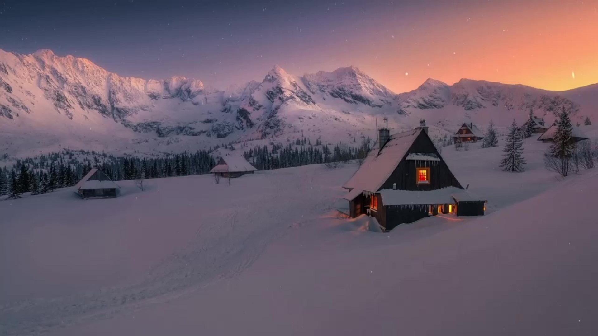 Winter Snowy House Day And Night Live Wallpaper