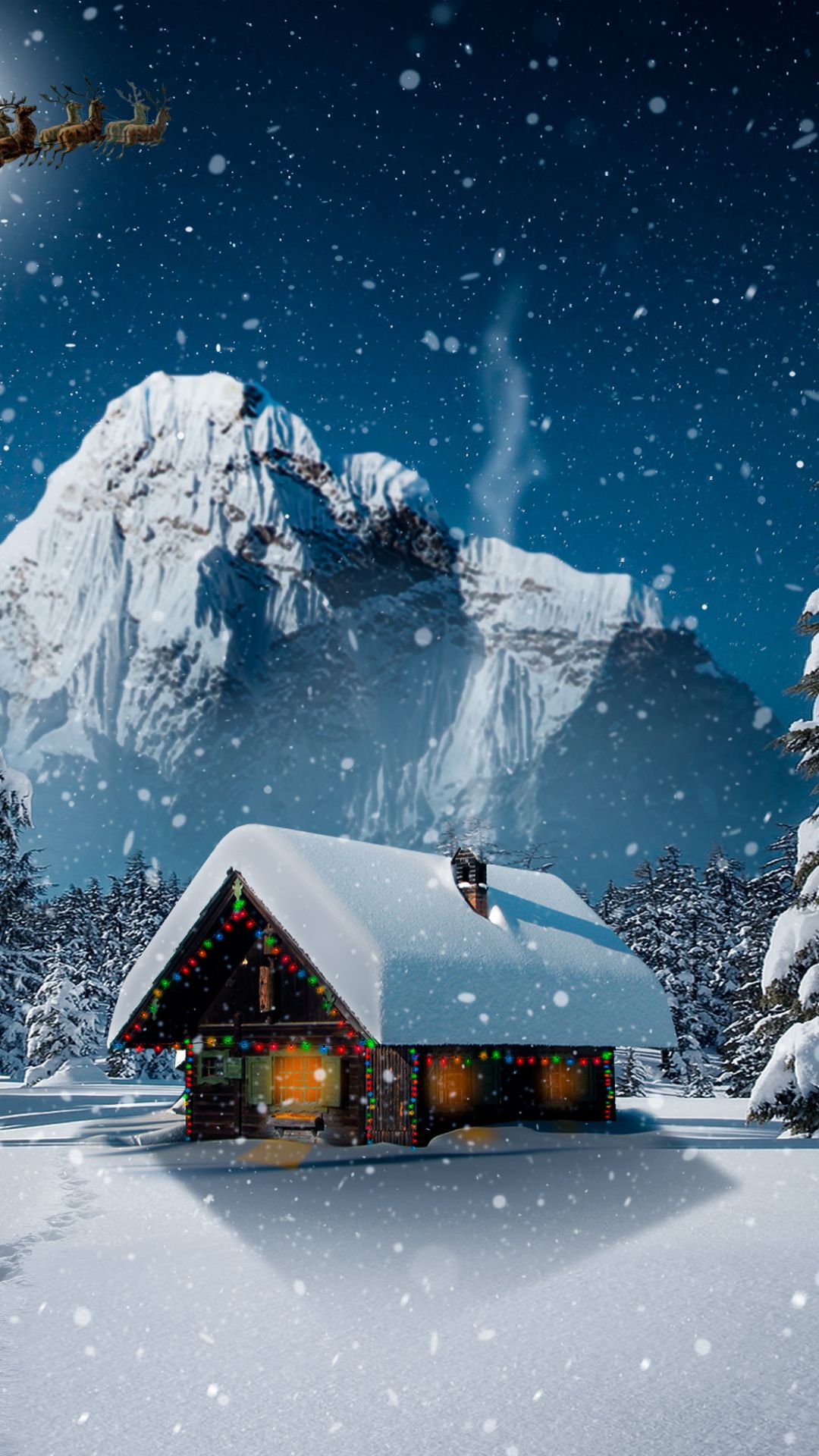 Snowfall, winter, hut, house, winter, Christmas, 1080x1920 wallpaper. Snow house, Wallpaper, Winter scenes