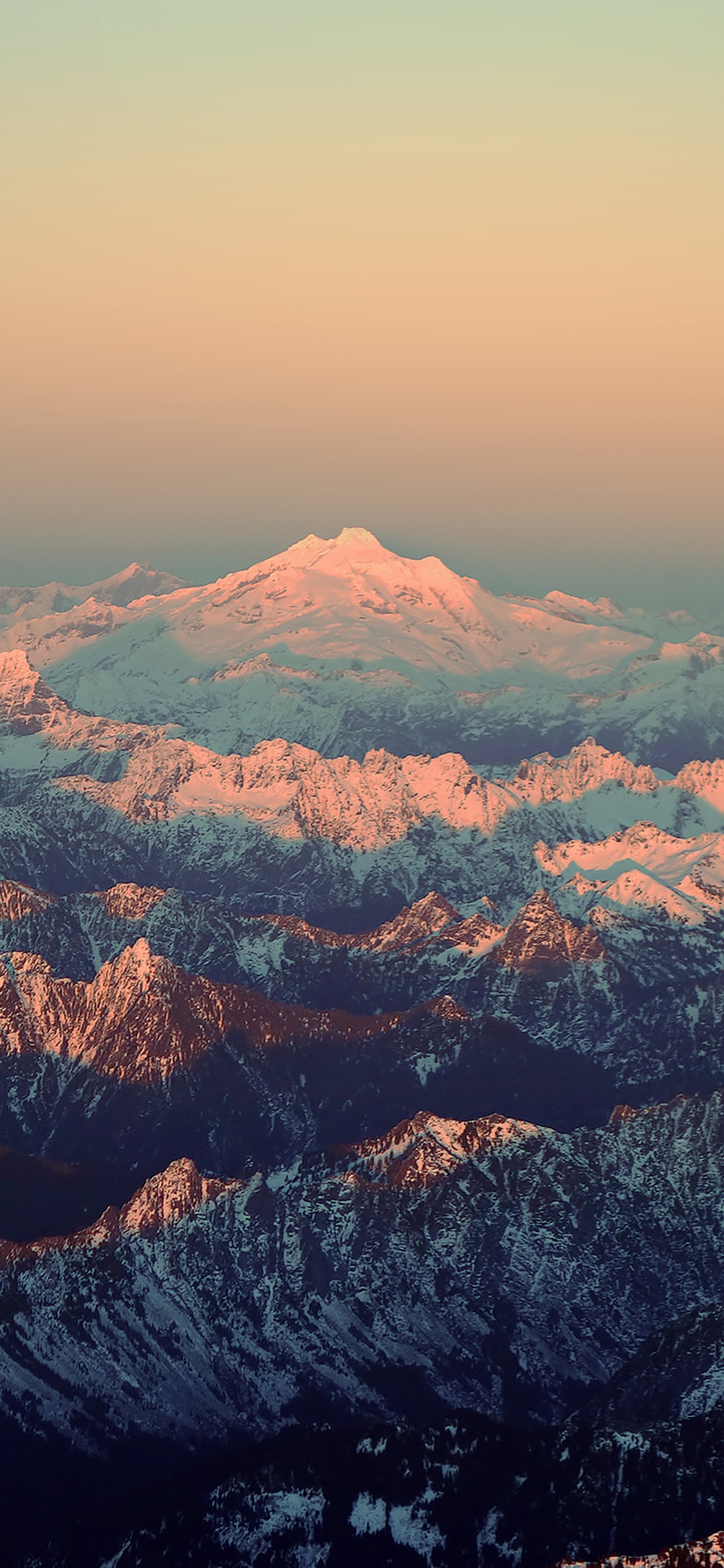mountain blue snow in sunset shadow nature