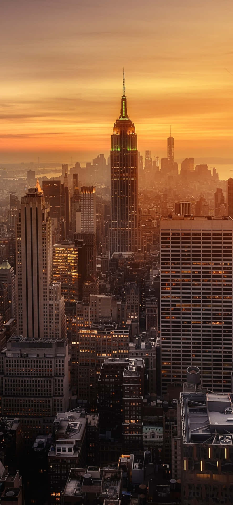 Download iPhone X Ny City Empire State Building Sunset Background