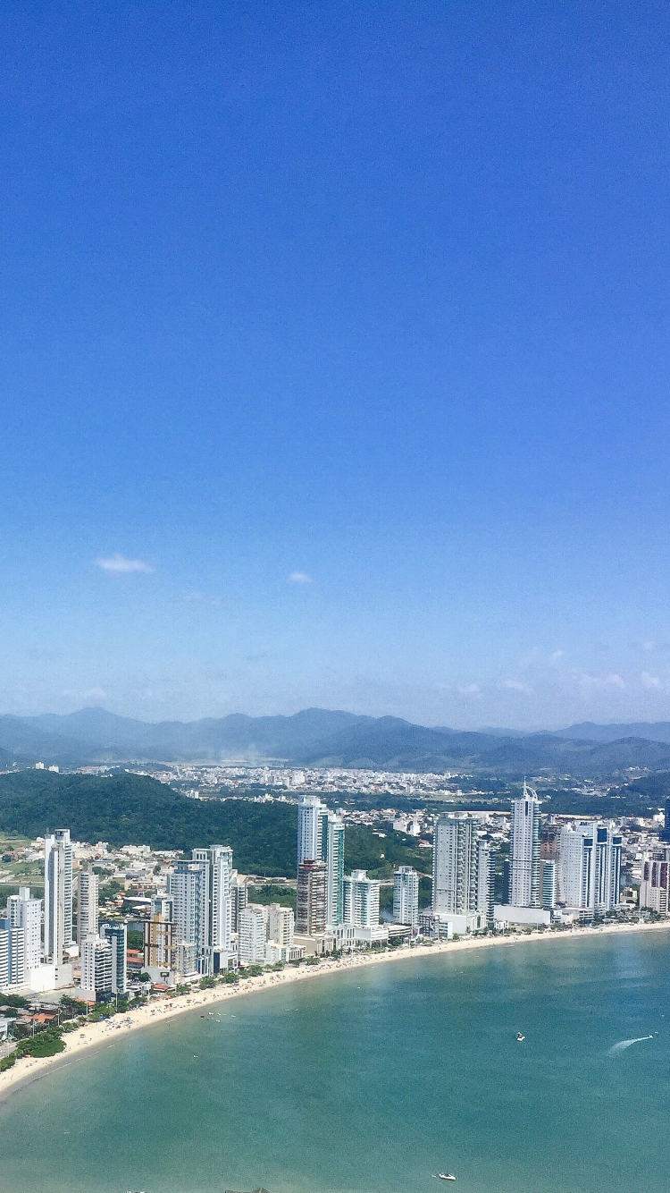 Vista aérea Balneario Camboriú #view #landscape #bc #sc #brasil #summer #aero #sea #city #blue. City, San francisco skyline, Trip