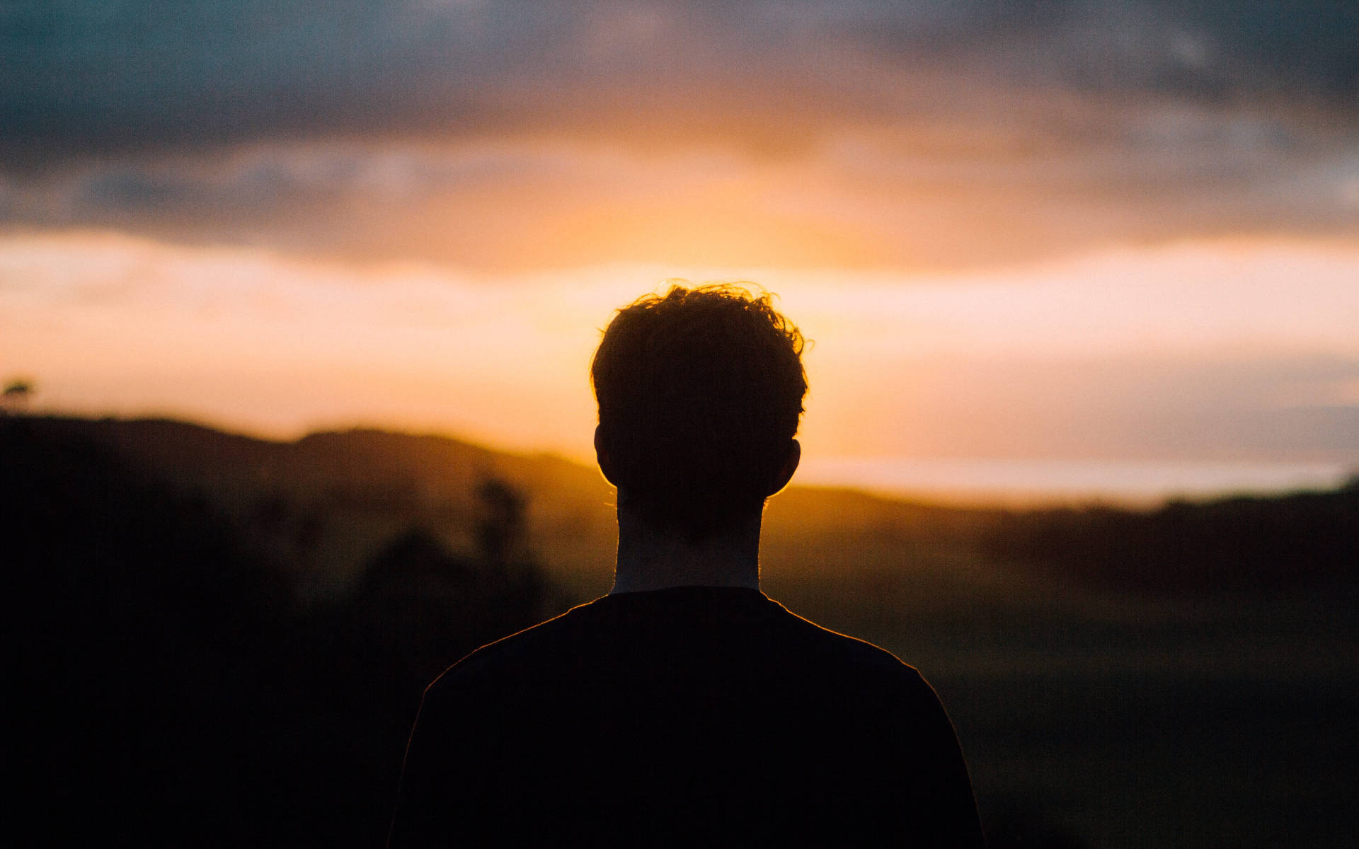 Download Alone During Sunset Wallpaper