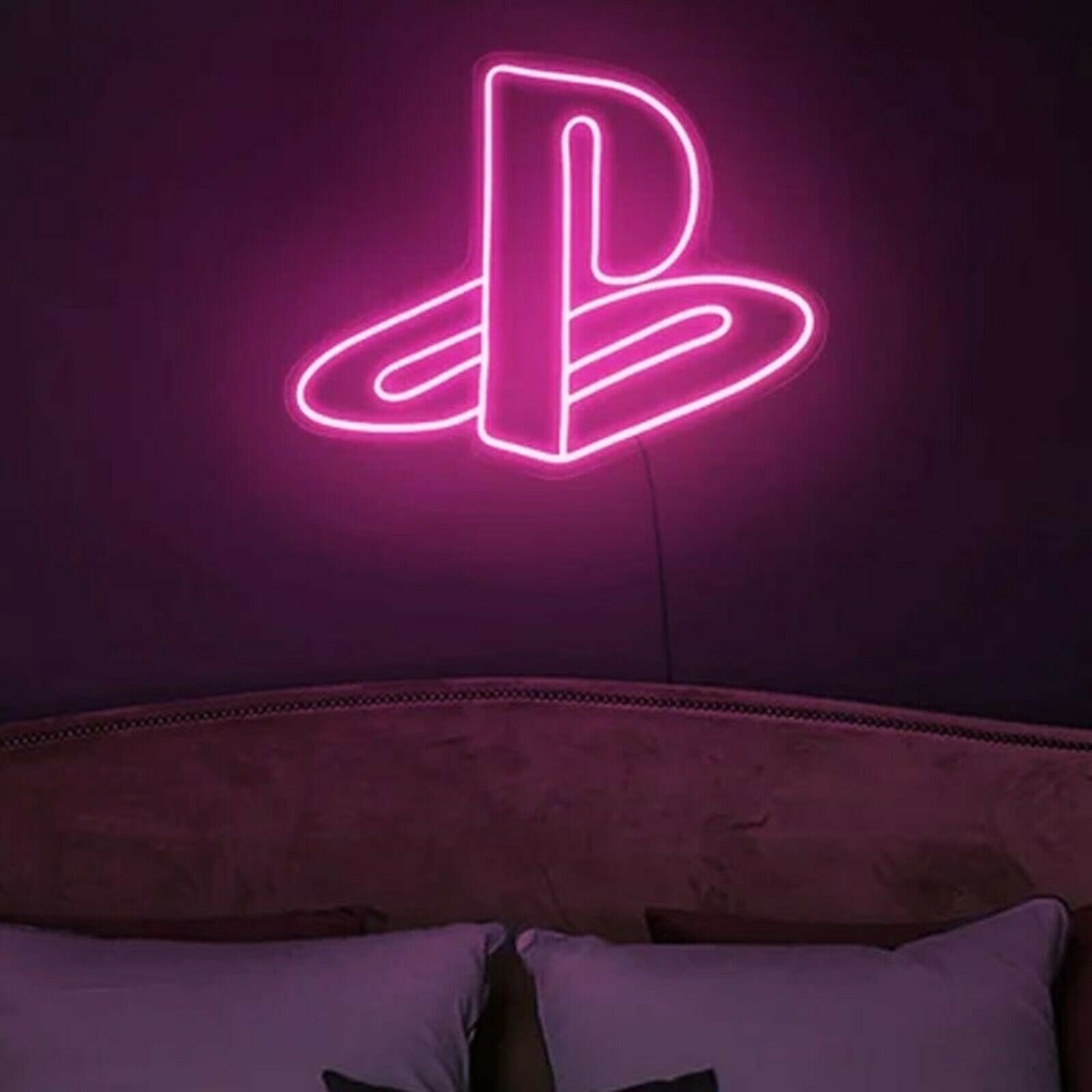 12&;x9&; PlayStation Logo Flex LED Neon Sign Night Light Vintage Gift Party Décor