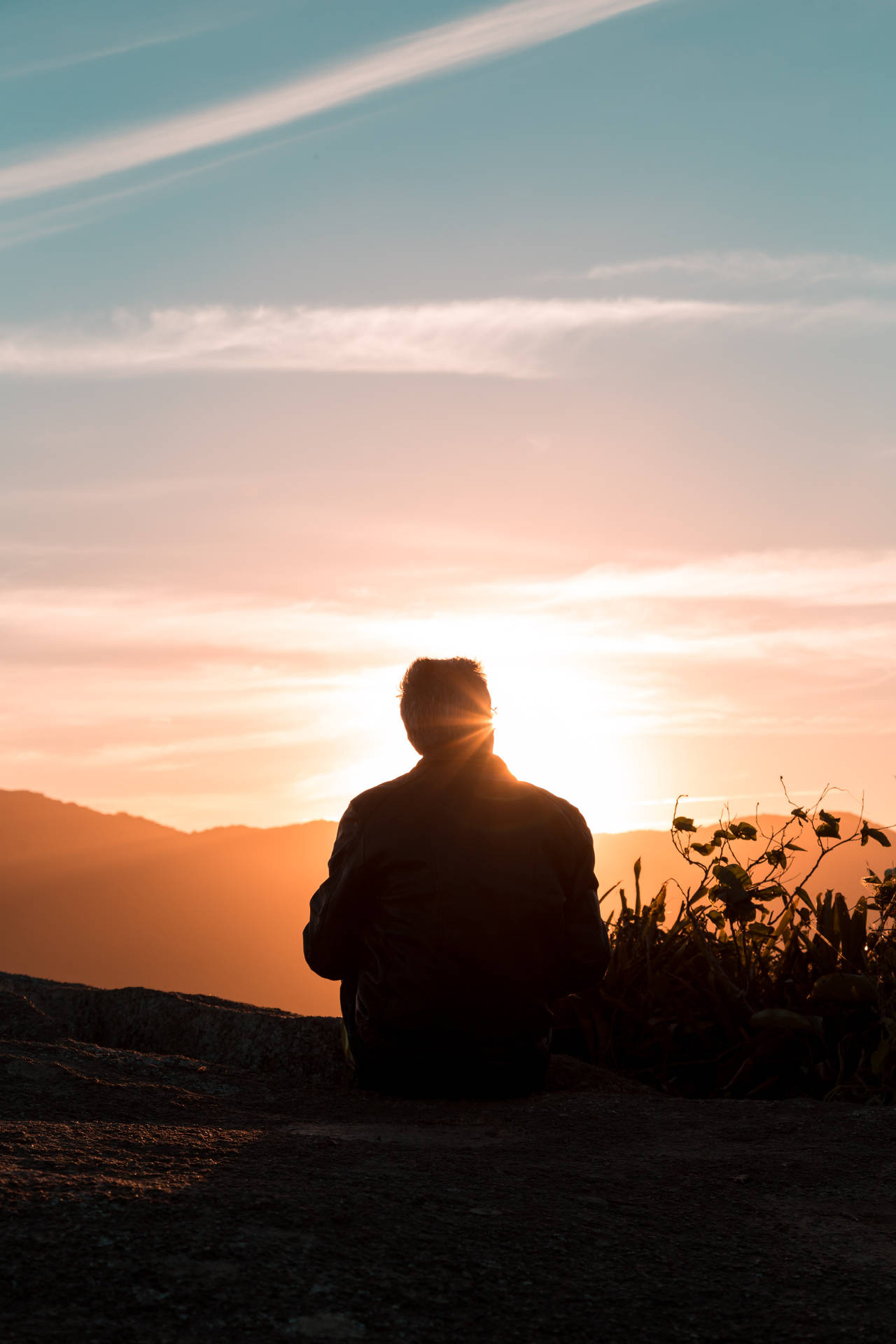 Download Love Alone Sunset On A Mountain Wallpaper