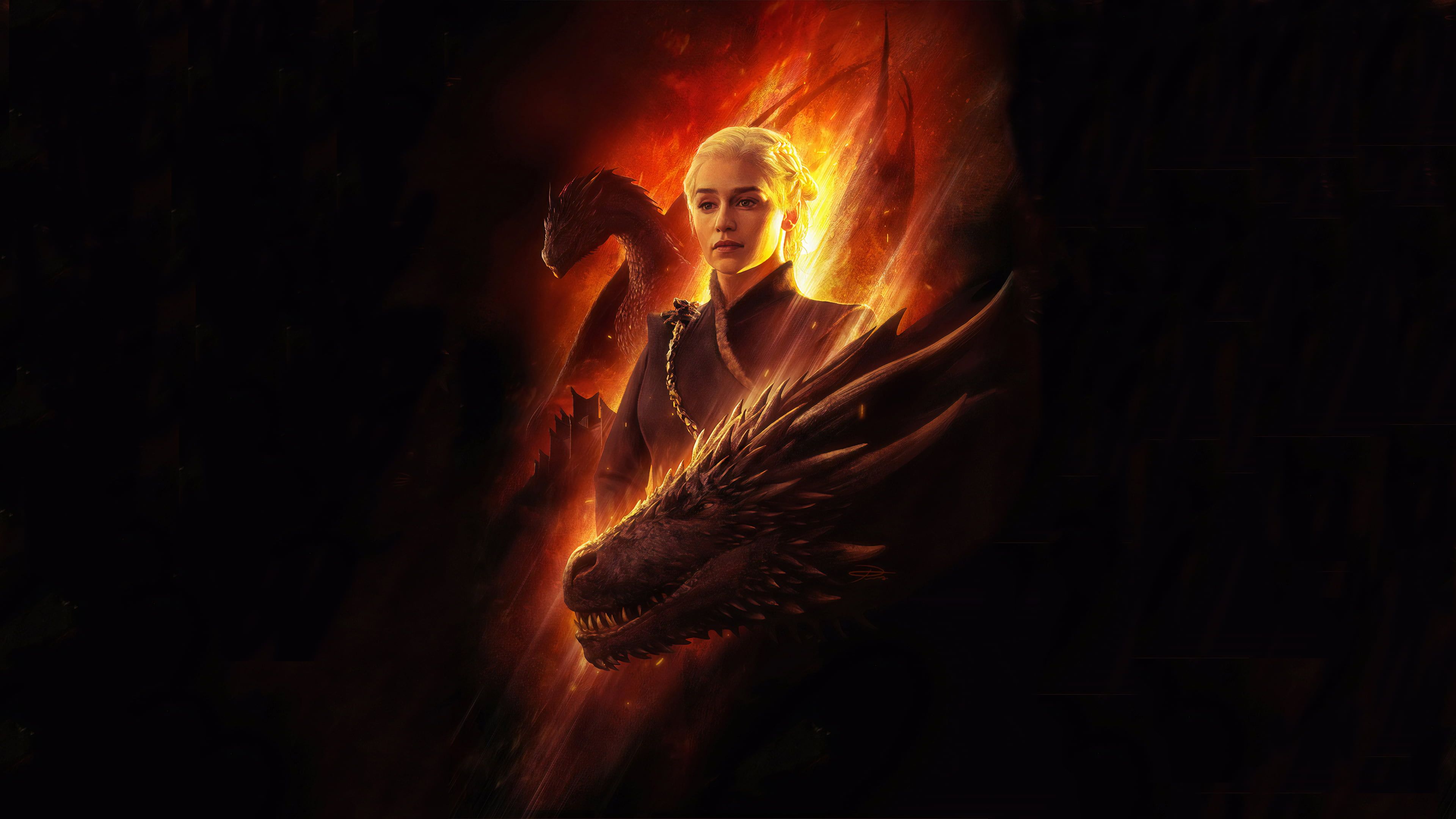 Game of Thrones Daenerys Targaryen Emilia Clarke #dragon #artwork fan art #women #fire fantasy. Dragon artwork, Gaming wallpaper hd, Daenerys targaryen wallpaper
