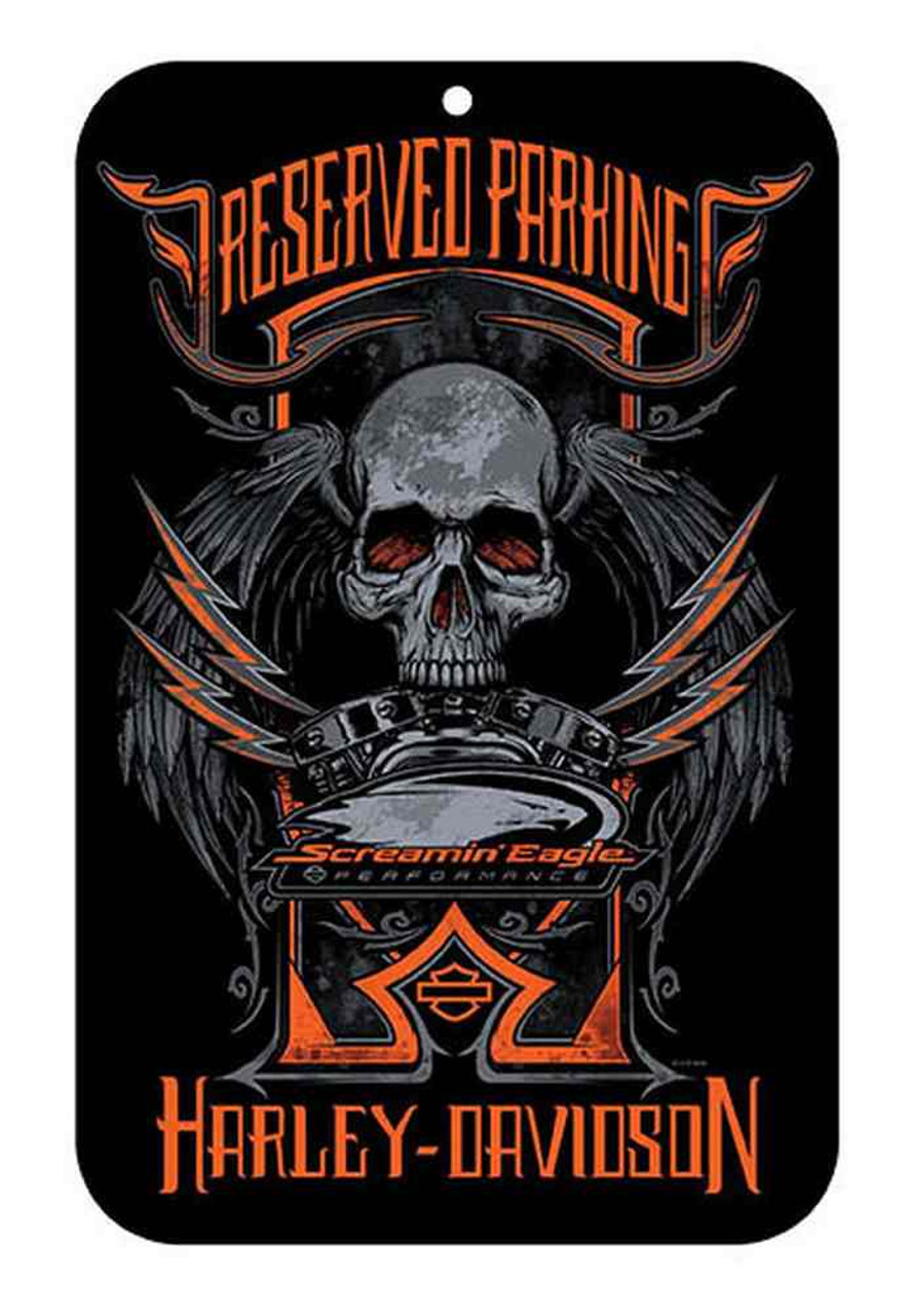 Harley Davidson® Screamin' Eagle Skull Plastic Parking Sign, 17 X 11in HARLNV0101 Harley Davidson