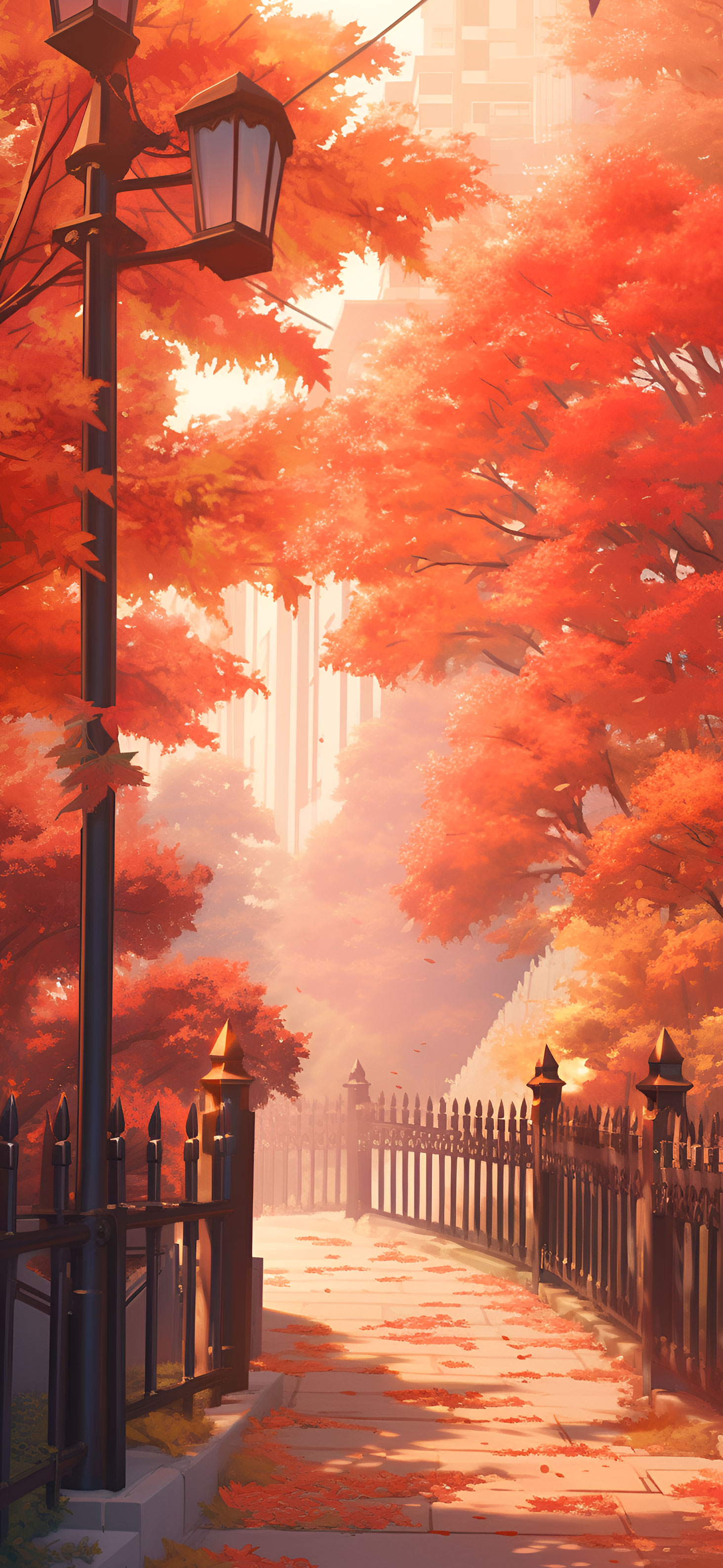 Aesthetic Fall Park Orange Wallpaper Autumn Wallpaper