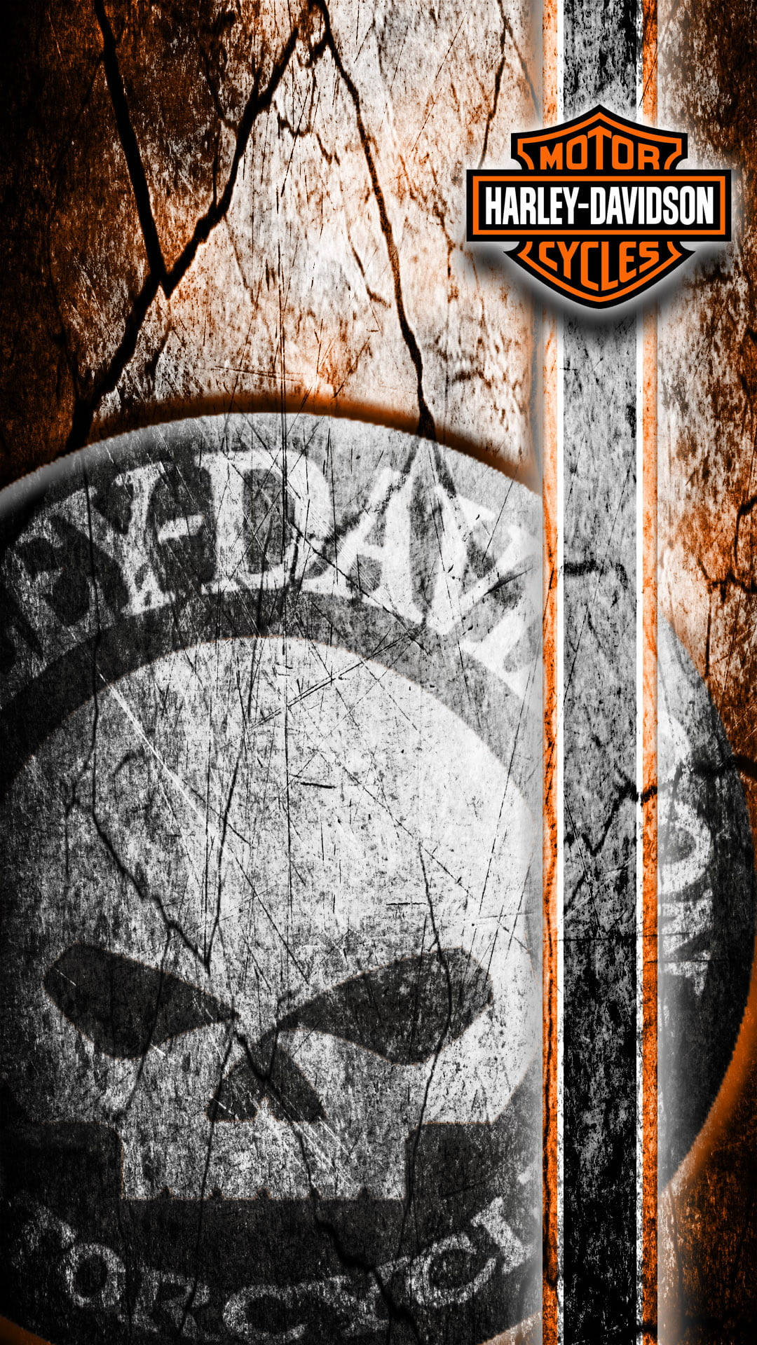 Download Skull Grunge Harley Davidson Mobile Wallpaper