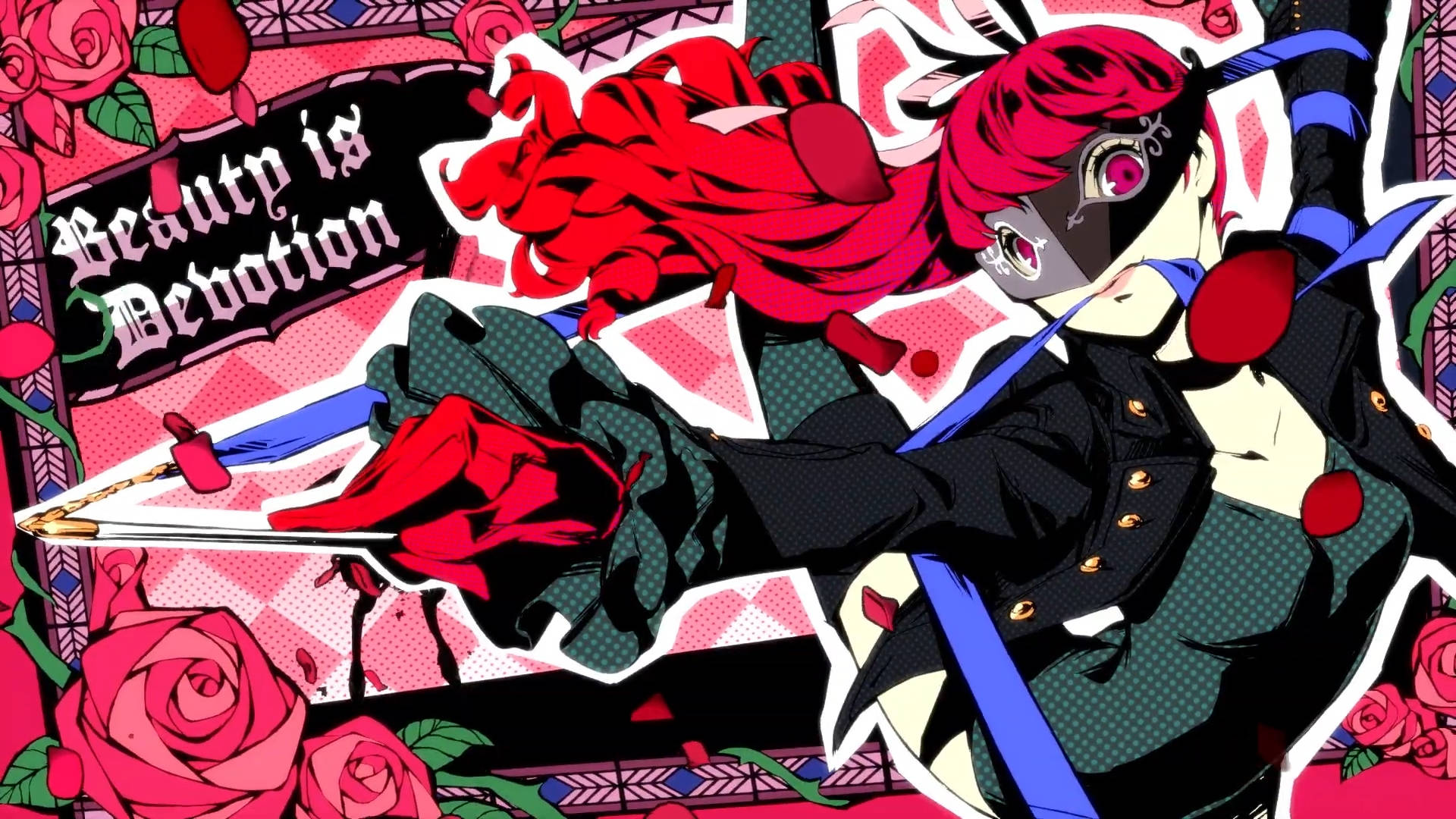 Download Persona 5 Royal Sumire Pink Flower Wallpaper