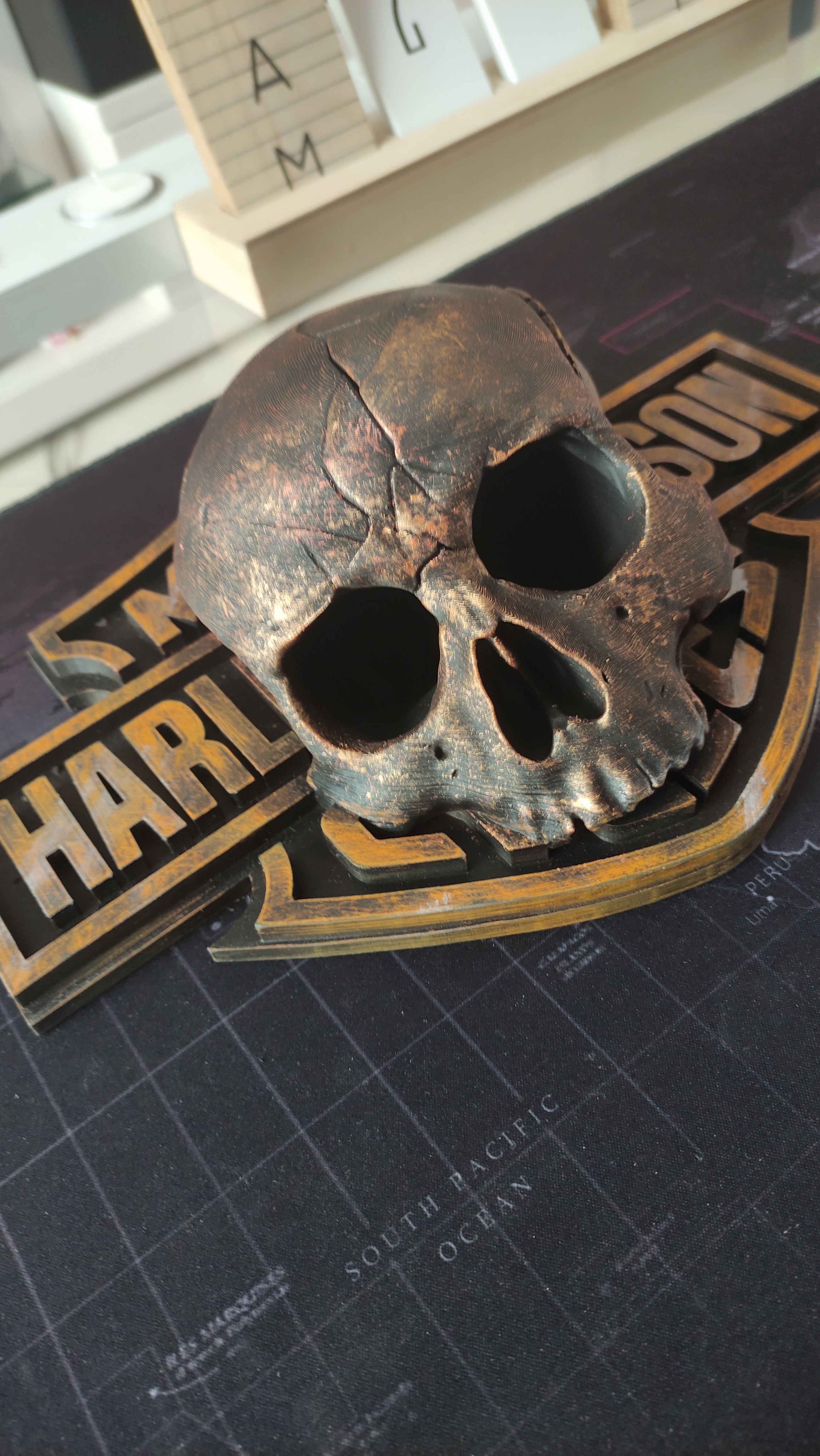 STL file Skull on Harley Davidson v2・3D printer design to download・Cults
