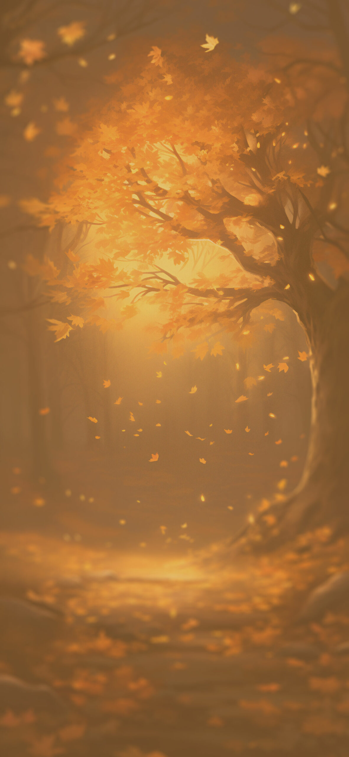 Falling Leaves in the Forest Fall Wallpaper Wallpaper 4k