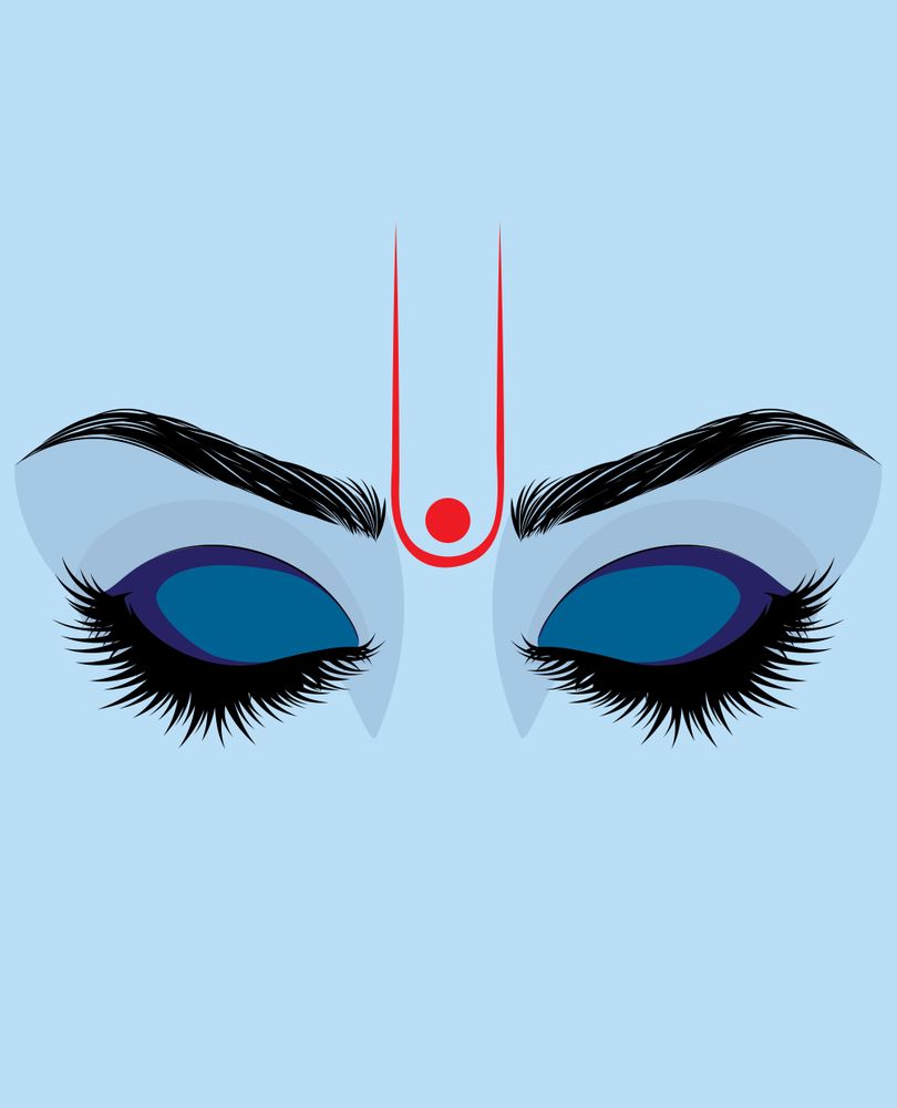 Indian God Krishna Eyes On Blue Skin Art Print By AnnArtshock Small. Krishna Painting, Krishna Drawing, Krishna