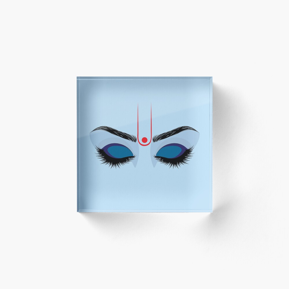 Krishna eyes on blue Art Board Print