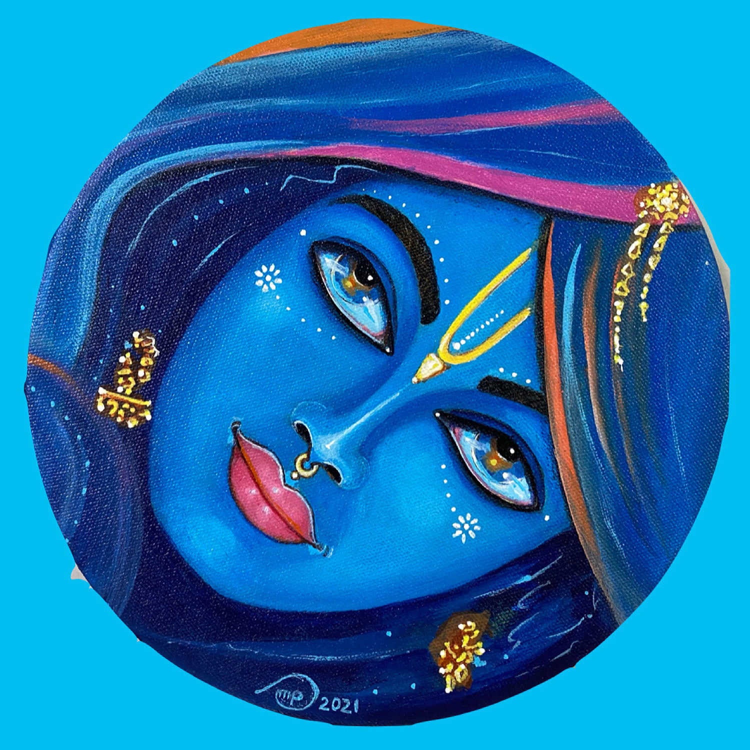 Buy Krishna Eyes Handmade Painting by SANDHYAMISHRA PRAMANIK. Code:ART_8370_67051 online in India