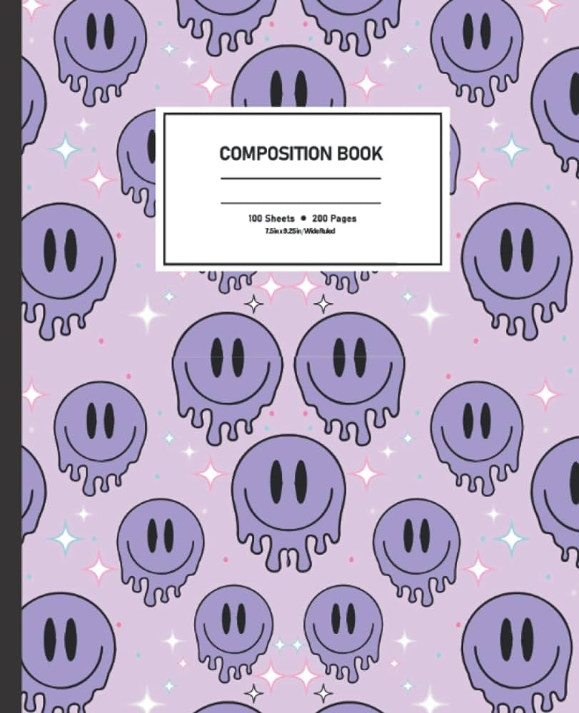 Smiley Faces Aesthetic Preppy Composition Notebook Wide Ruled: Trendy Preppy Composition Notebooks. Perfect Gift For Girls, Boys, Kids, Students, Teens, Adults.: SMILEY, OK: Books