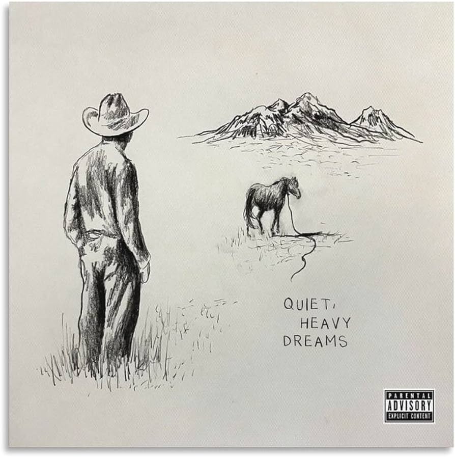 DABB Zach Bryan Quiet Heavy Dreams Album Cover Poster Canvas Art Poster and Wall Art Hanging Decor for Modern Family Corridor Posters for Bedroom Aesthetic 12x12inch(30x30cm): Posters & Prints