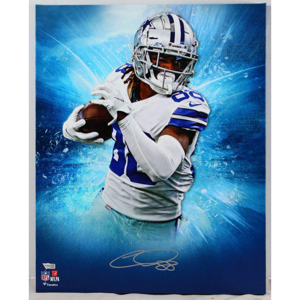CeeDee Lamb Signed Cowboys 16x20 Photo on Canvas (Fanatics)