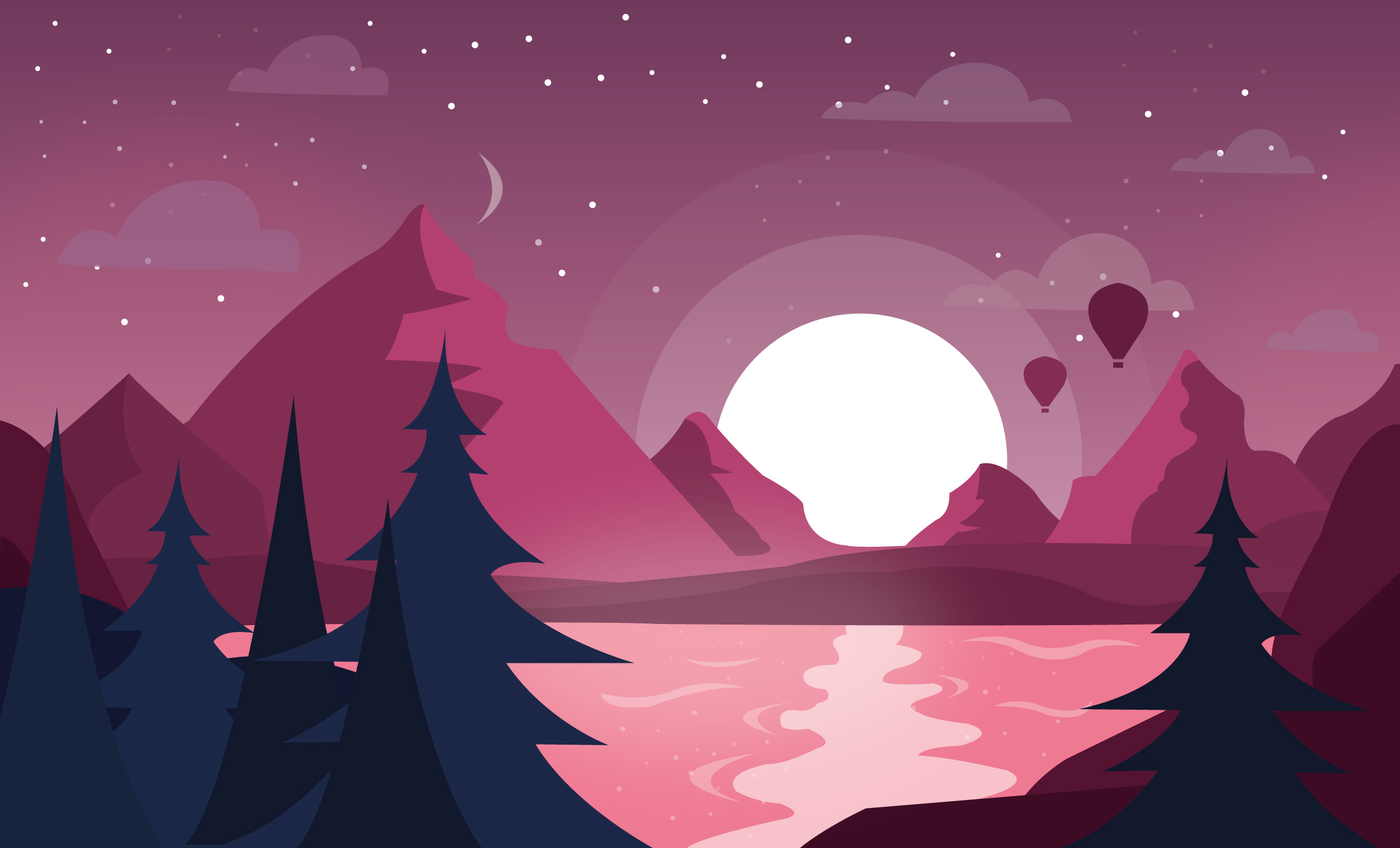 Night Sky Scene Art Wallpaper, HD Artist