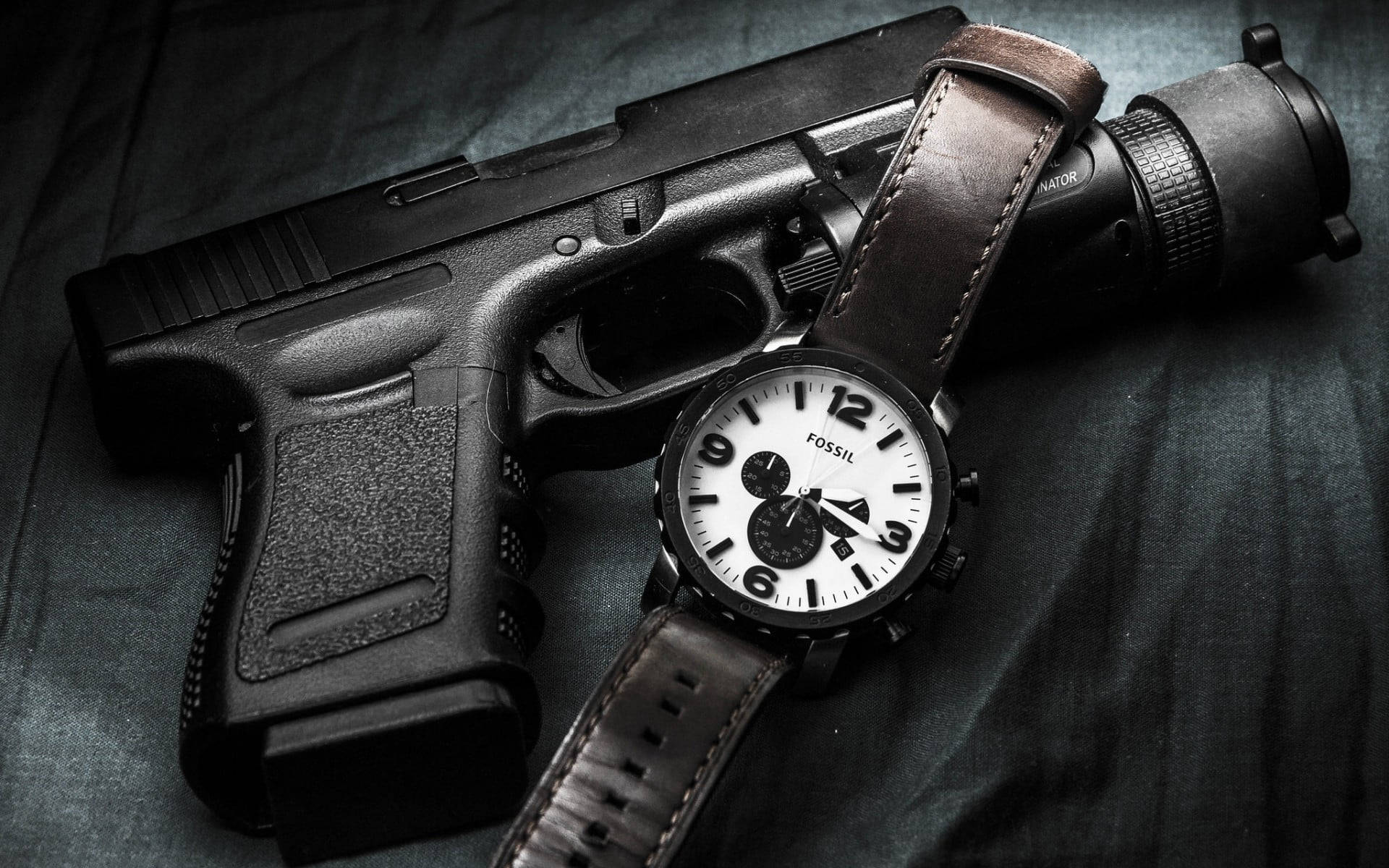 Download Glock With Fossil Watch Wallpaper