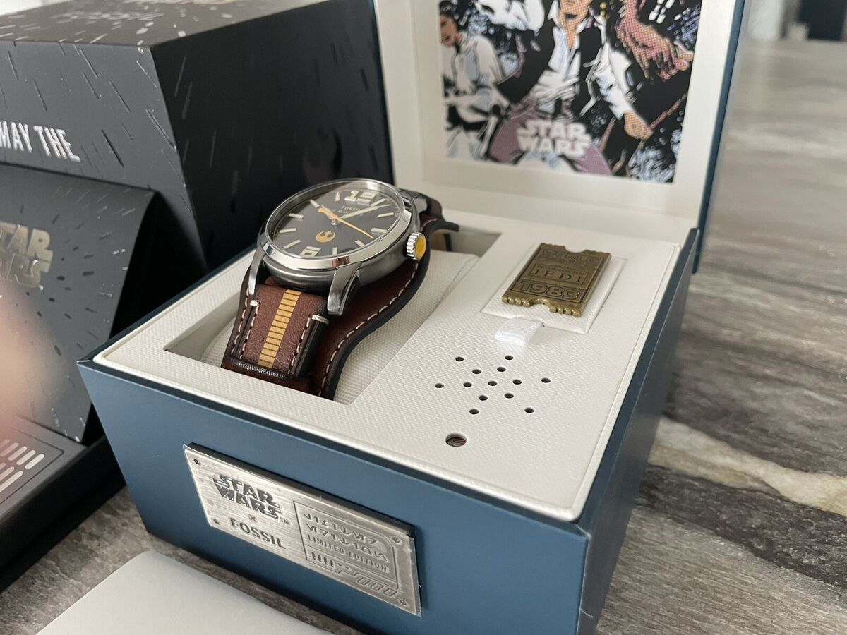 STAR WARS X FOSSIL Watch LIMITED EDITION Han Solo Brown Collectors Box Sound
