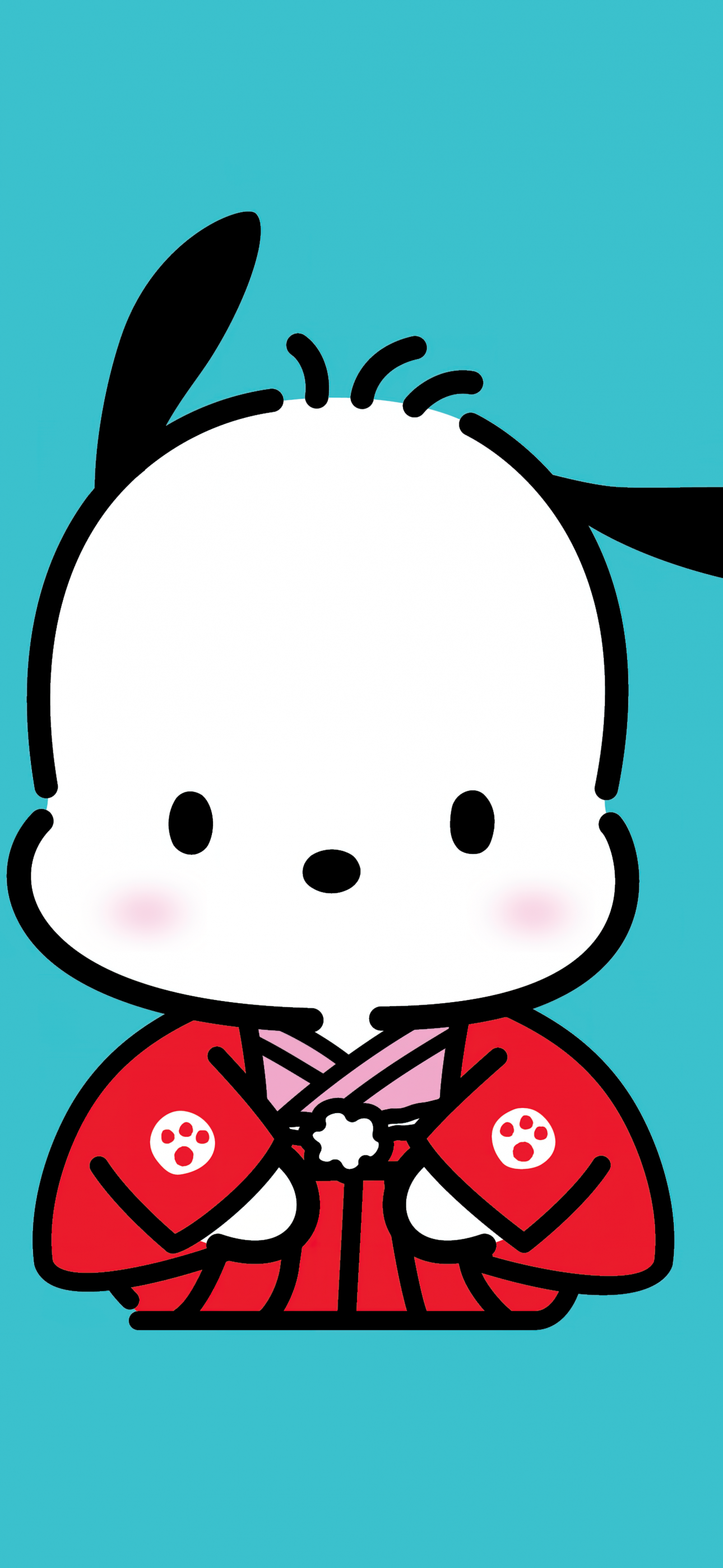 Pochacco Wallpaper 4K, Cute cartoon, Cyan background, 5K