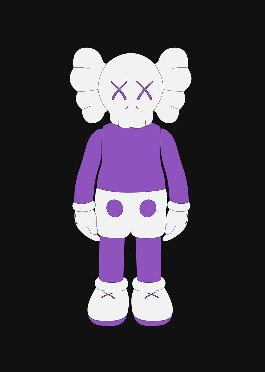Kaws White Purple Figure' Poster
