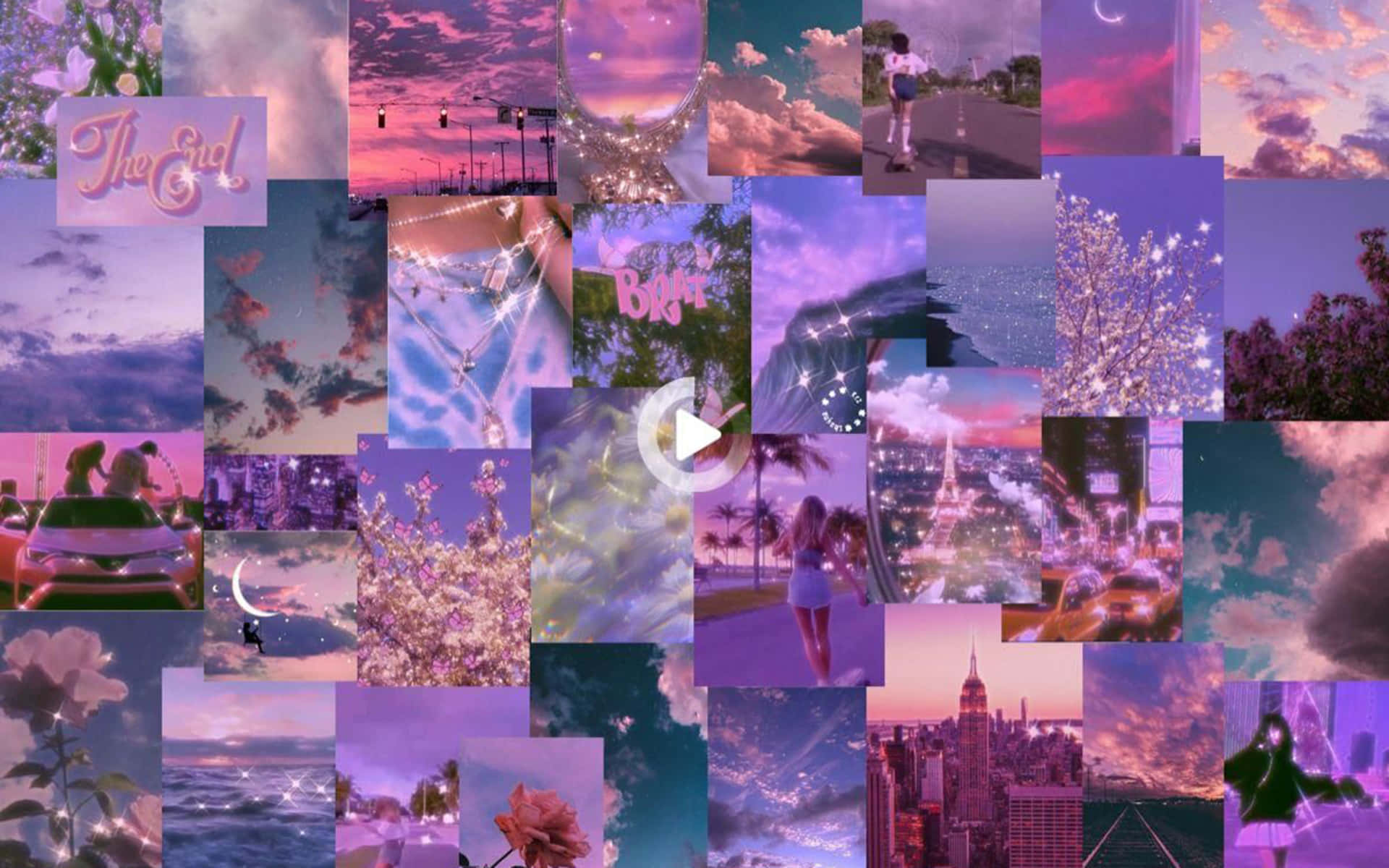 Purple Aesthetic Collage Wallpaper