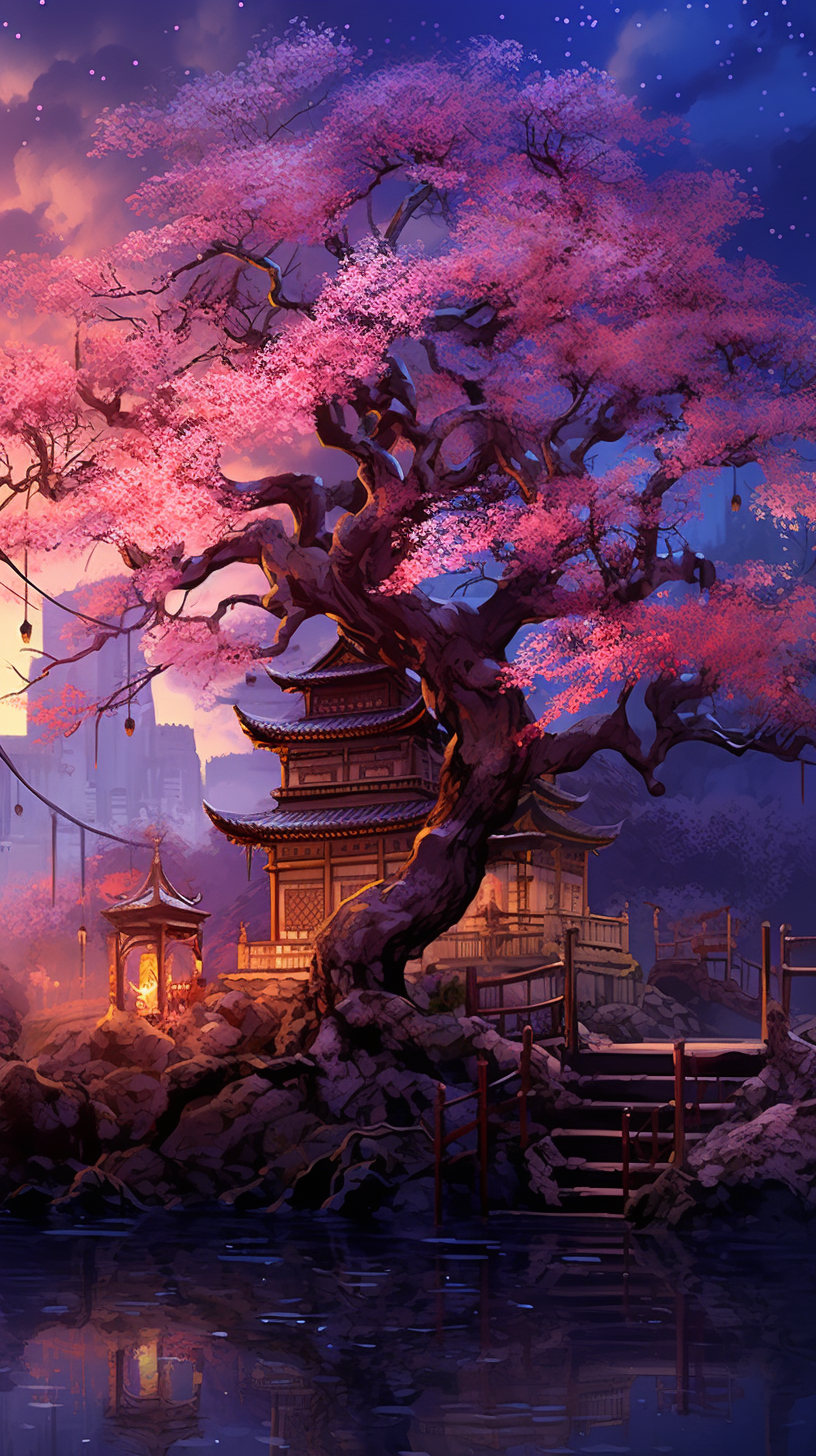 Serene Nature Settings Anime Art Wallpaper Manga Digital Art