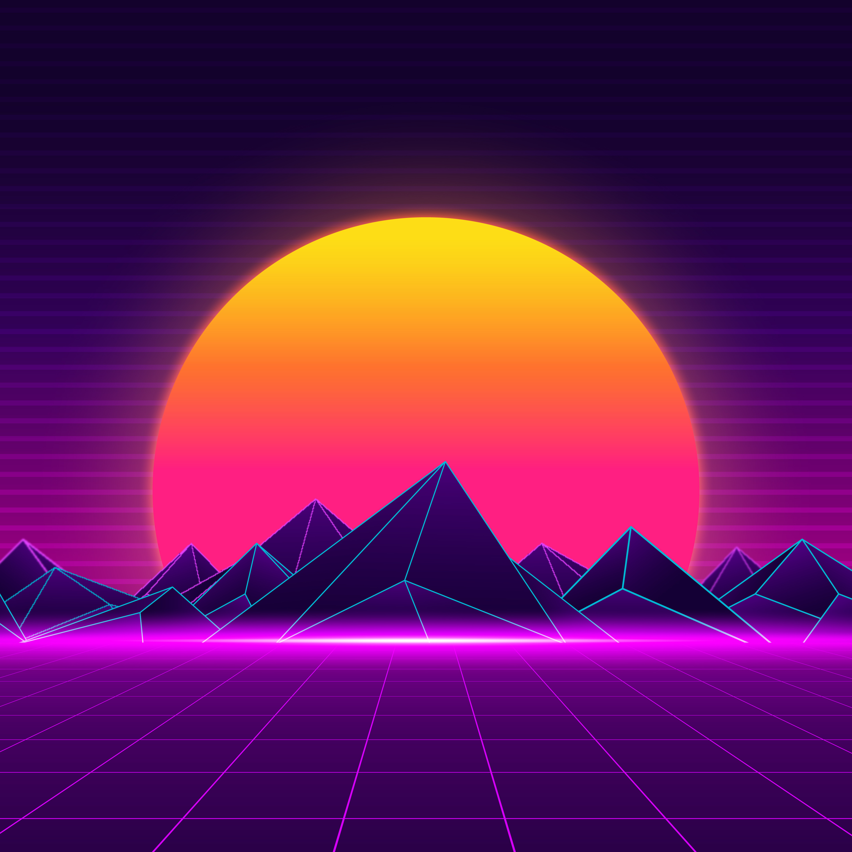 Retro Sunset 8k iPad Pro Retina Display HD 4k Wallpaper, Image, Background, Photo and Picture