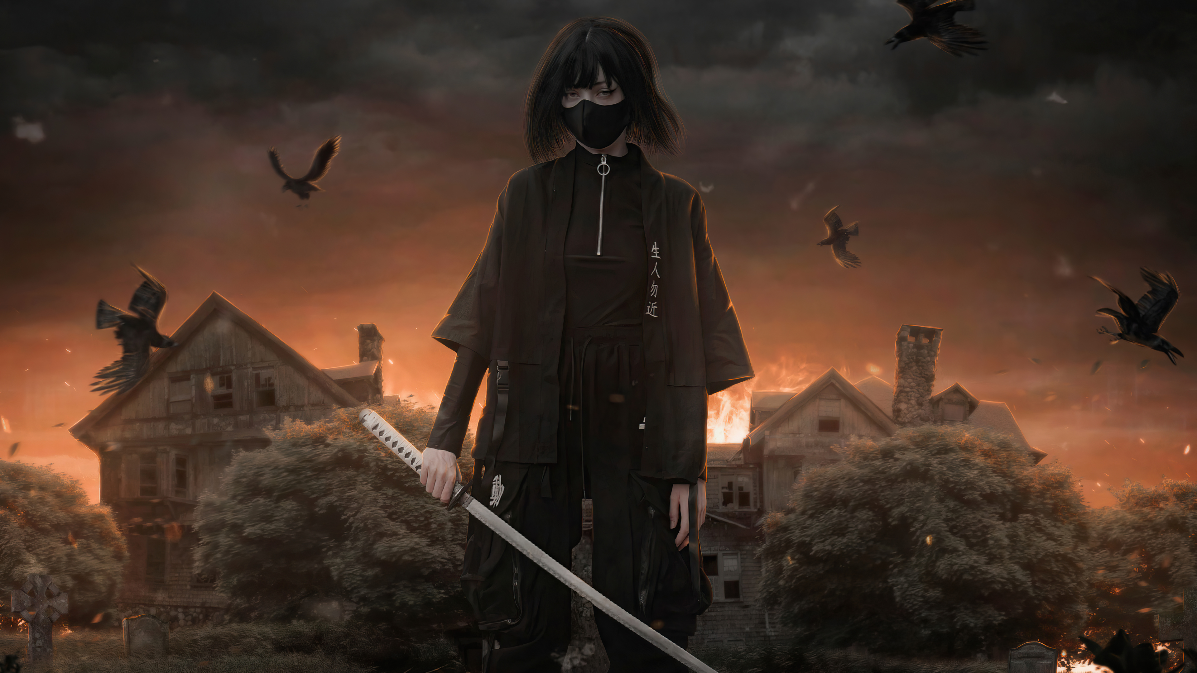 Samurai Girl Artwork 4k 1366x768 Resolution HD 4k Wallpaper, Image, Background, Photo and Picture