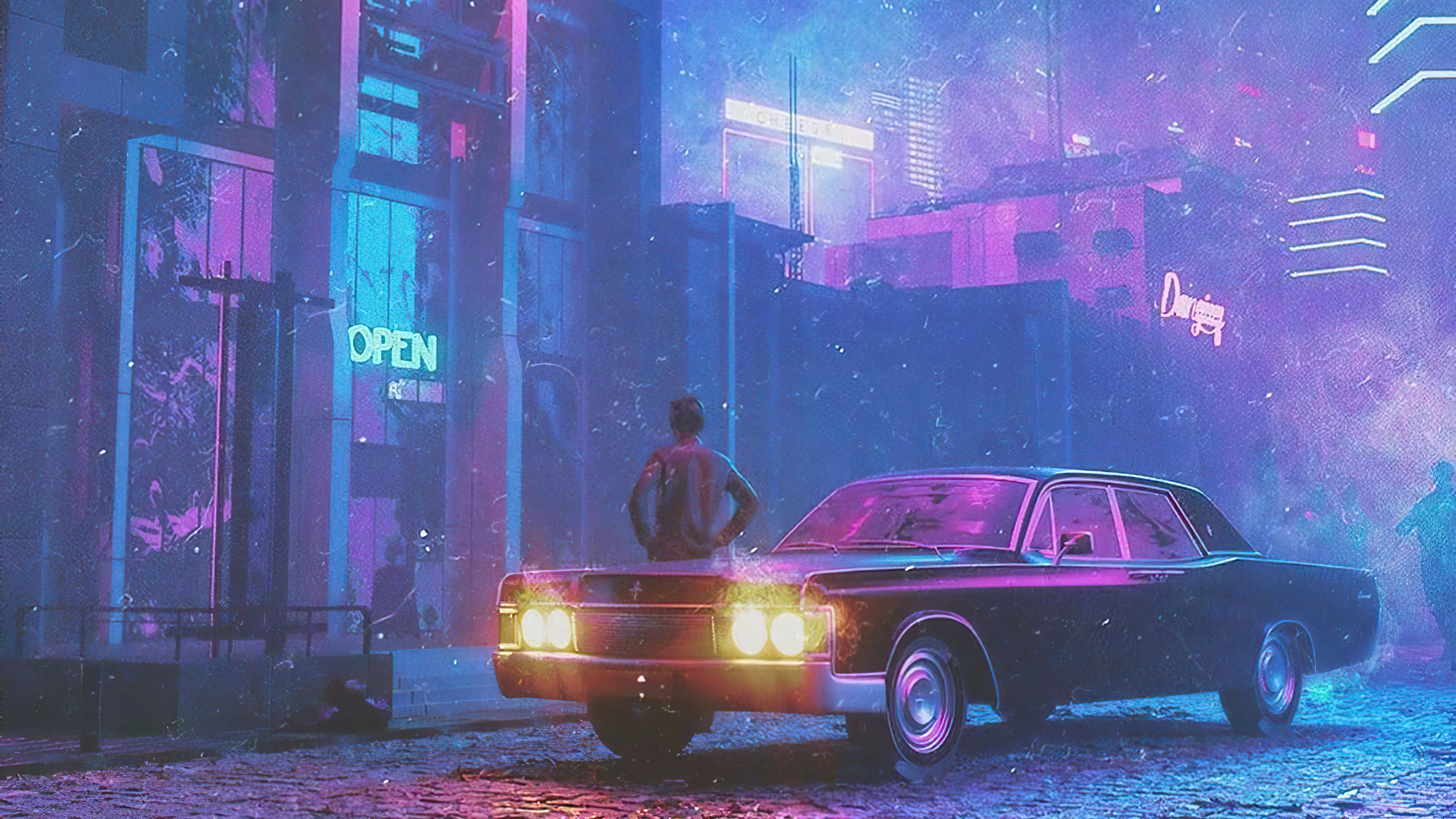 Wallpaper / synthwave, retrowave, retro, artist, artwork, digital art, hd, 4k Wallpaper