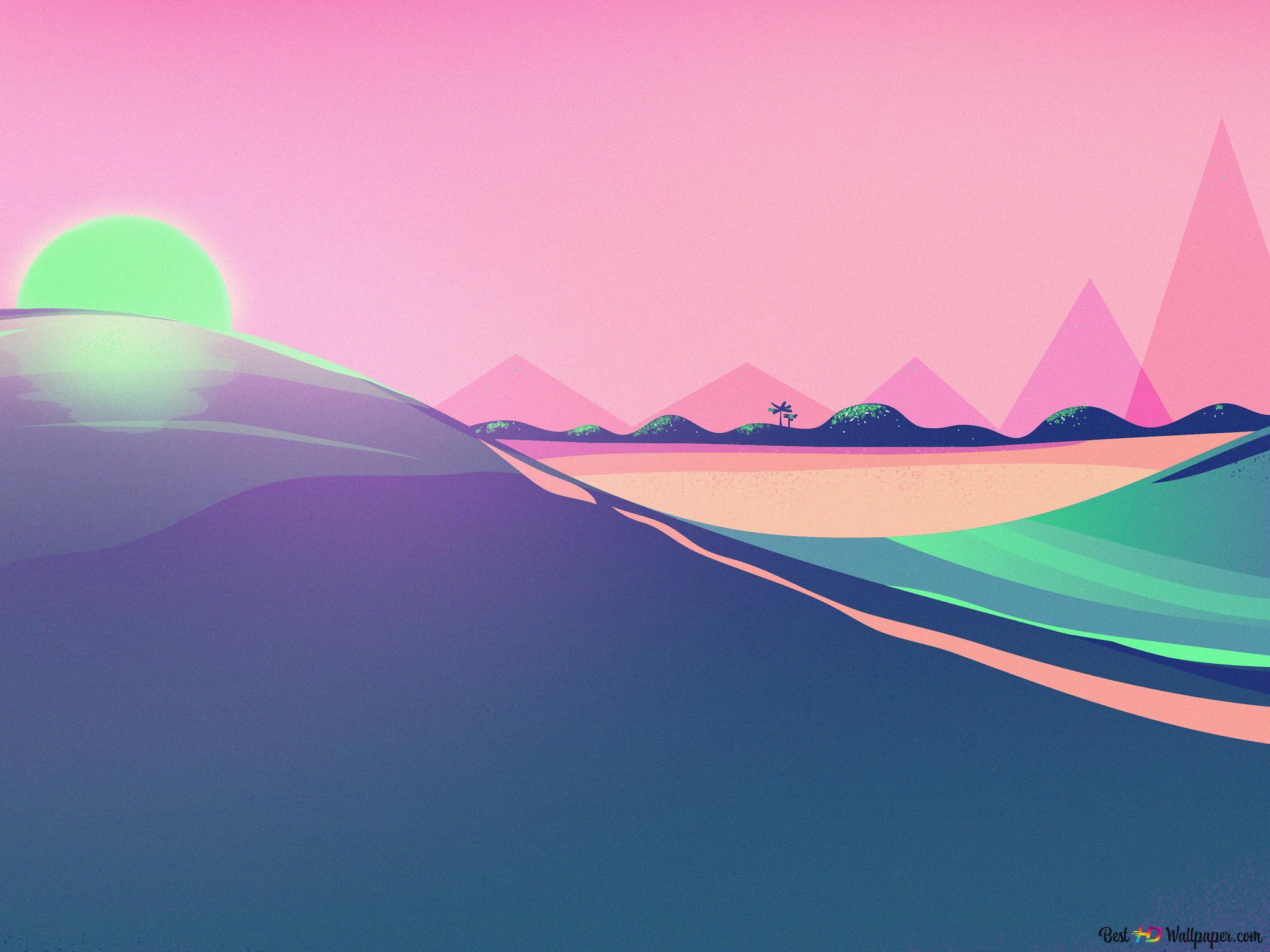 Retro design 4K wallpaper download