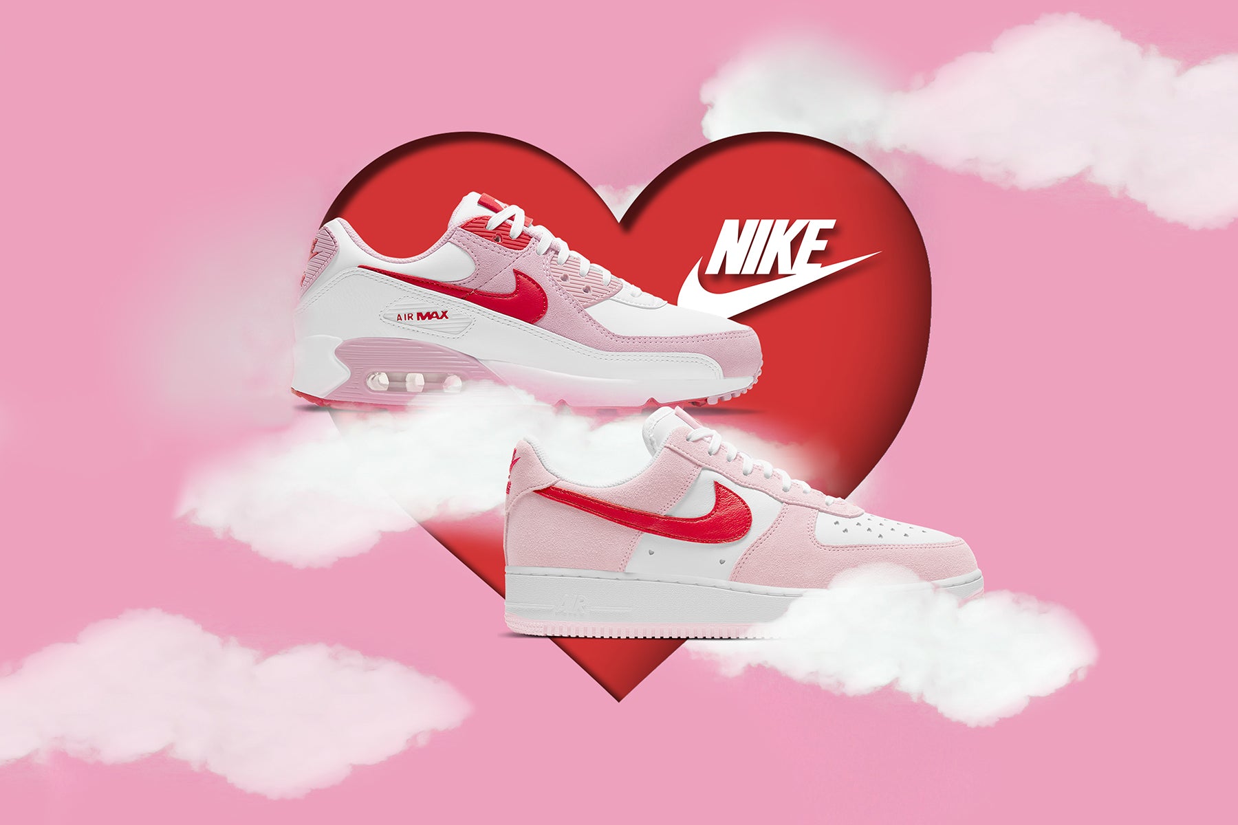 Nike Air Max 90 + Air Force 1 'Valentine's Day' Release February 13th