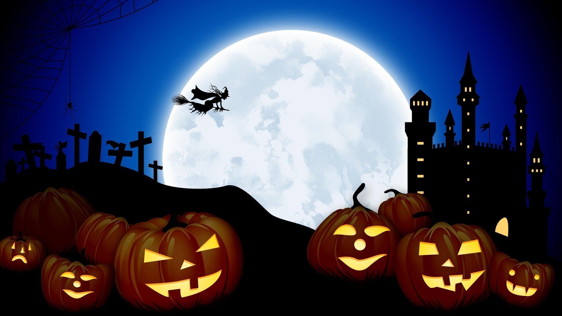 Holiday Halloween Holiday Jack O' Lantern Night Witch Moon Wallpaper. Free Halloween Wallpaper, Halloween Desktop Wallpaper, Halloween Wallpaper
