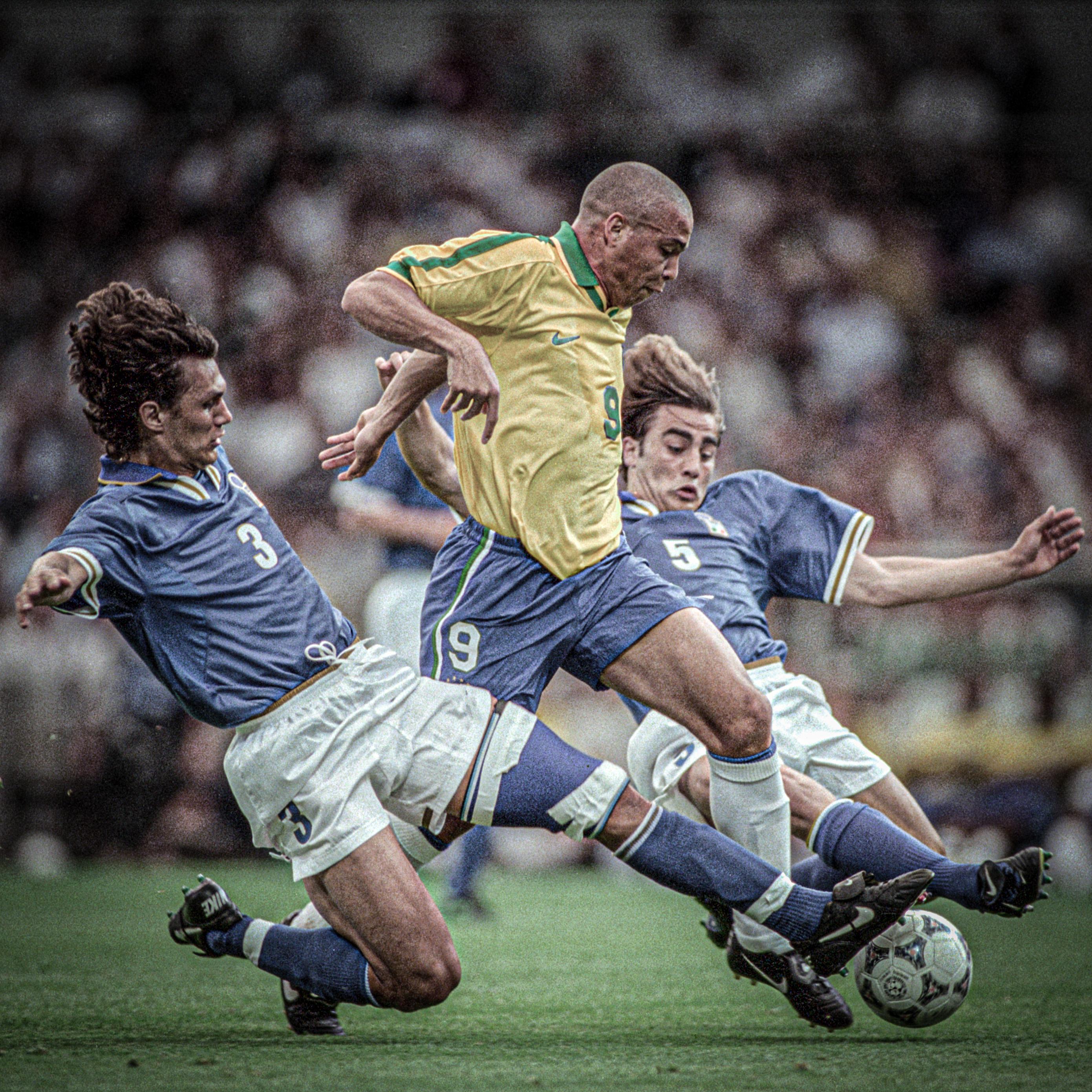 ESPN FC Maldini and Cannavaro came up against Ronaldo Nazario. One of the finest football photo ever taken