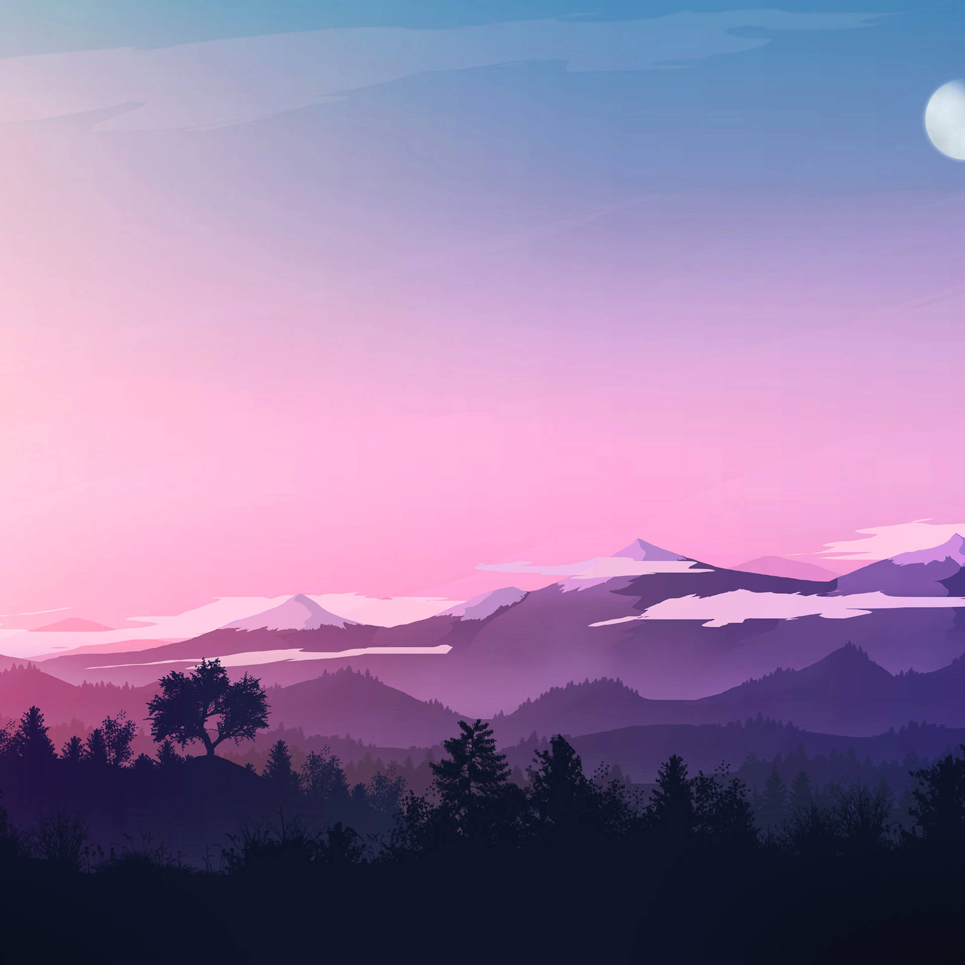 Download 4k iPad Pink And Blue Sky Wallpaper